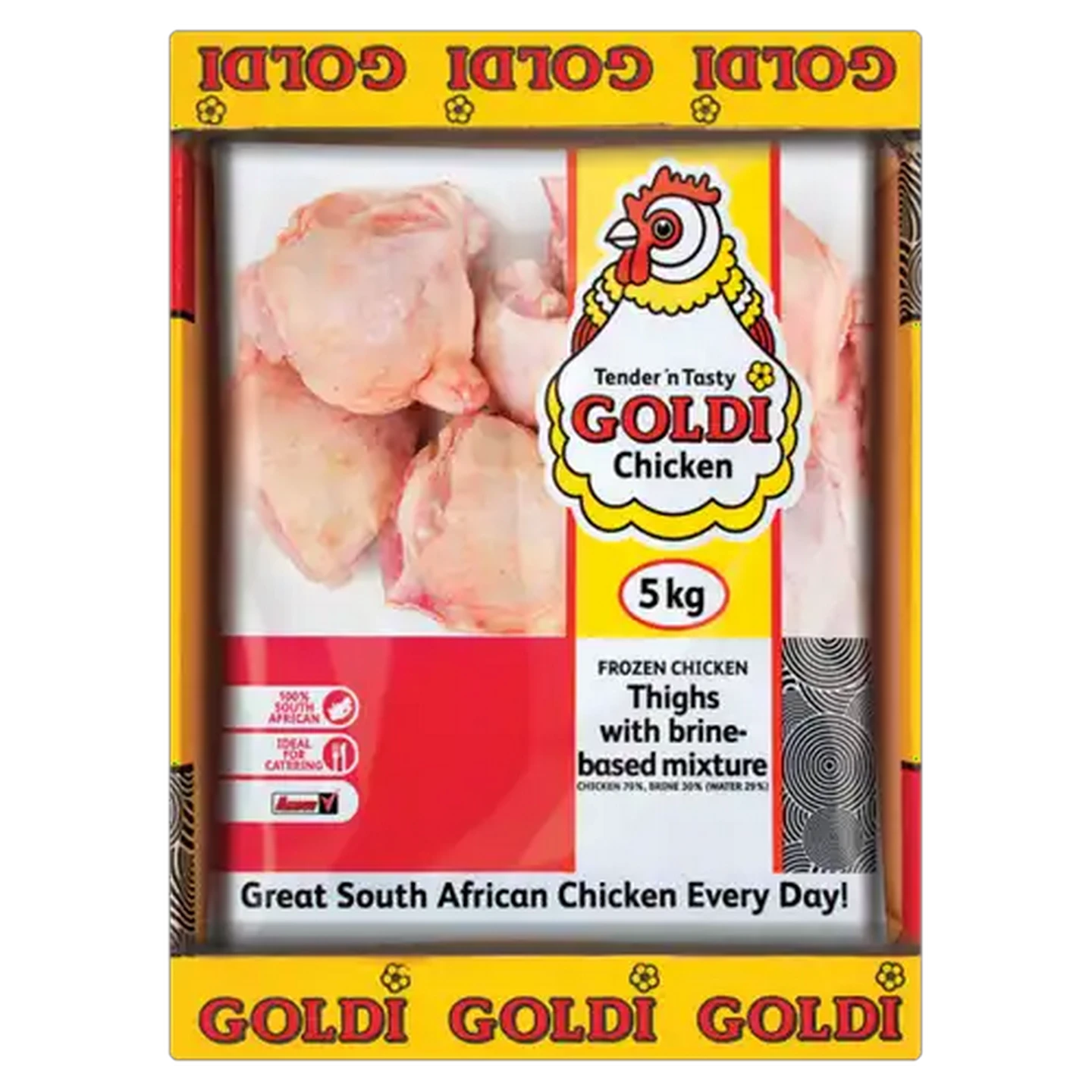 Image of Goldi Chicken Frozen Chicken Thighs With Brine Based Mixture 5kg
