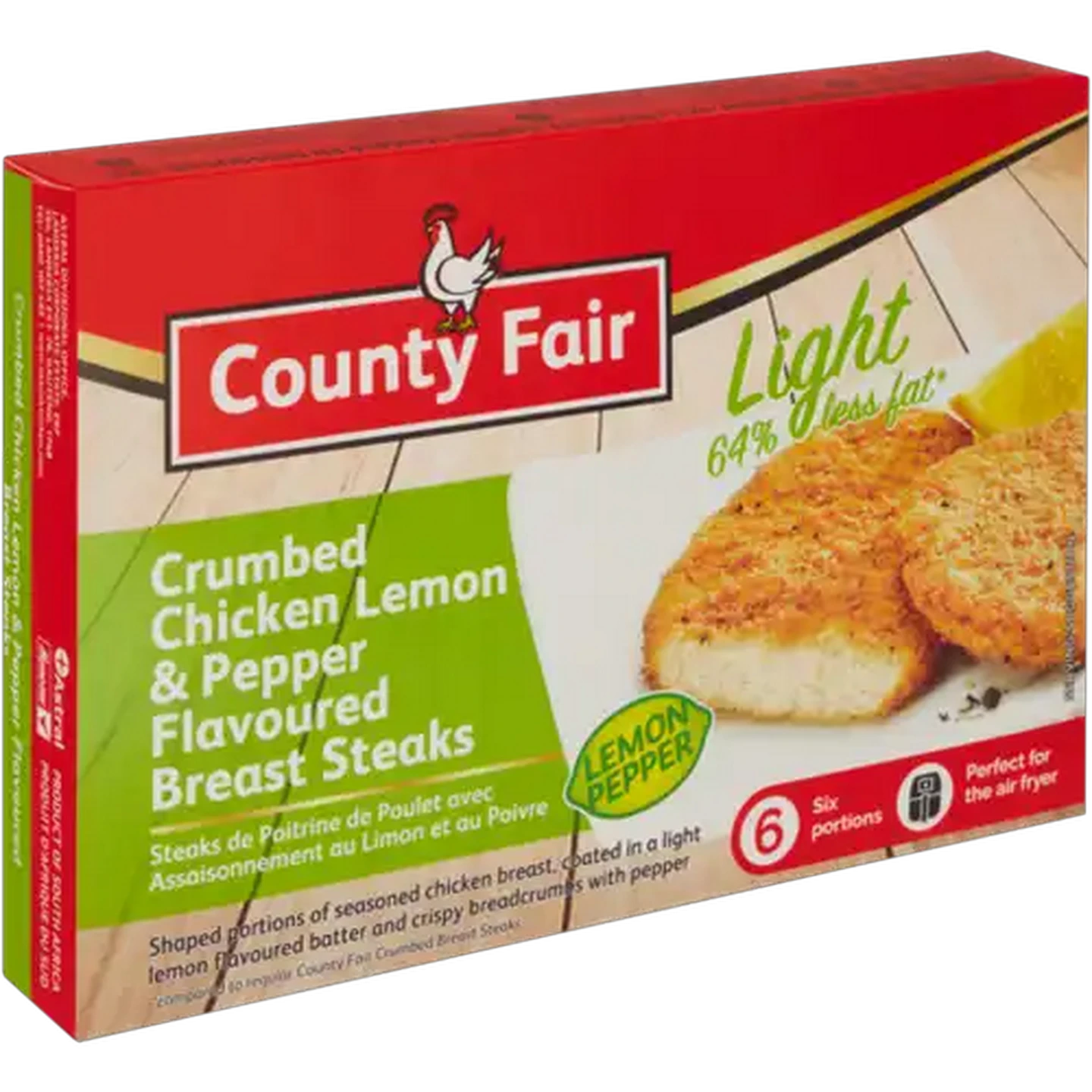 Image of County Fair Light Lemon & Pepper Flavoured Frozen Crumbed Chicken Breast Steaks 420g