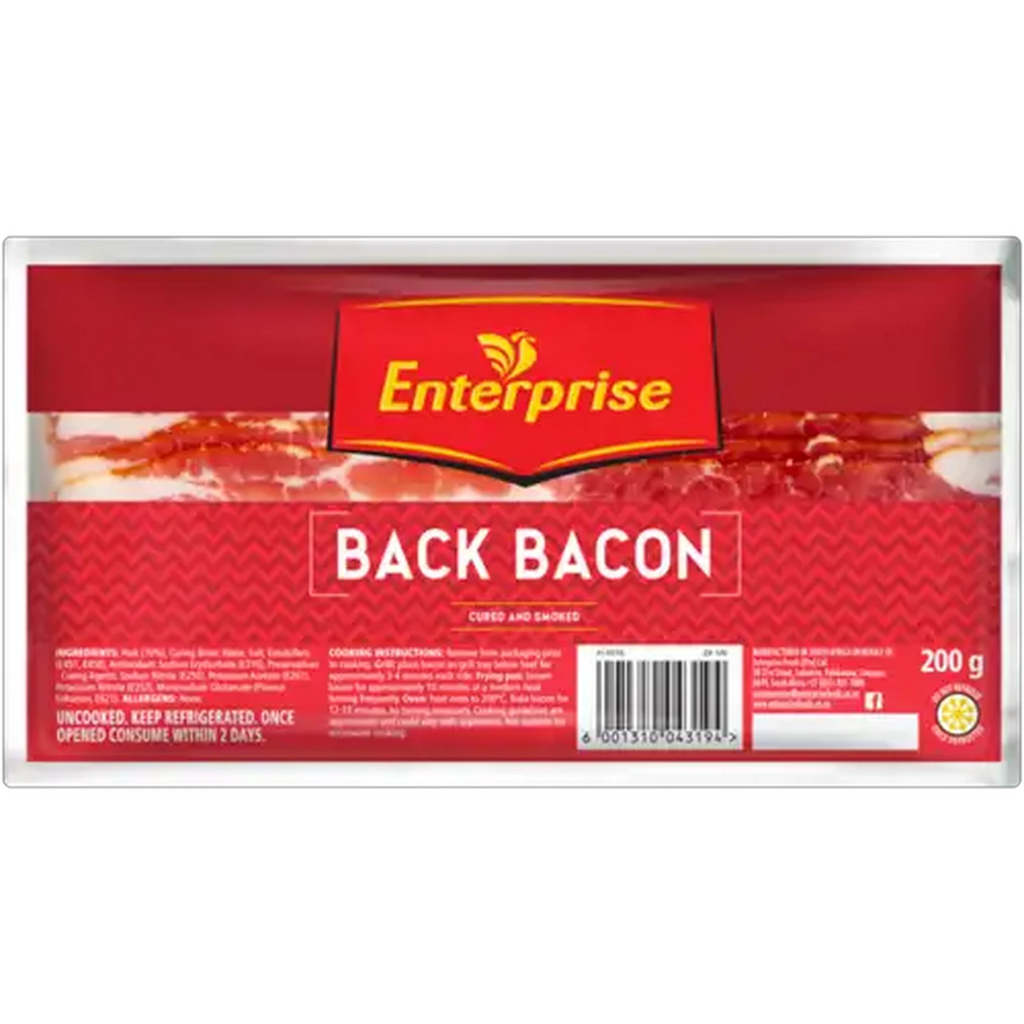 Image of Enterprise Cured & Smoked Back Bacon 200g