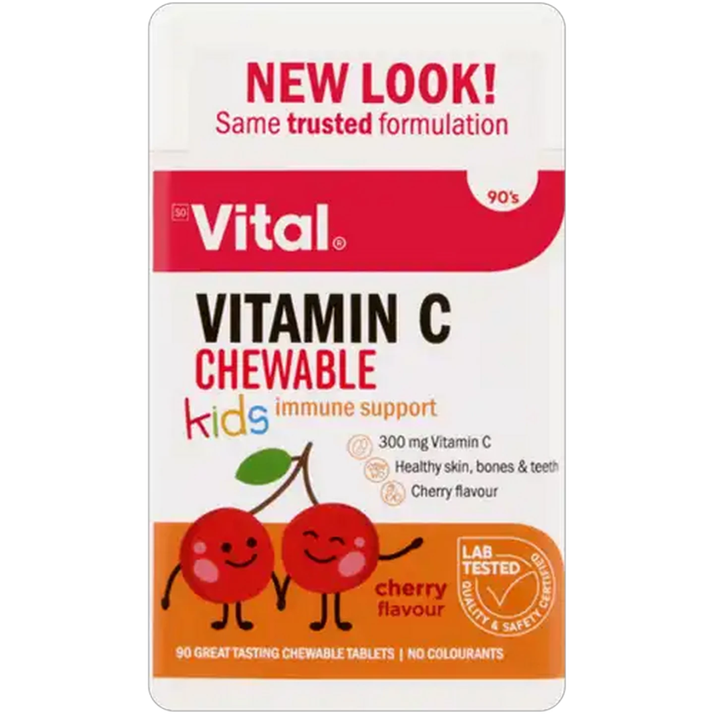 Image of Vital Kids Cherry Flavour Vitamin C Chewable Tablets 90 Pack