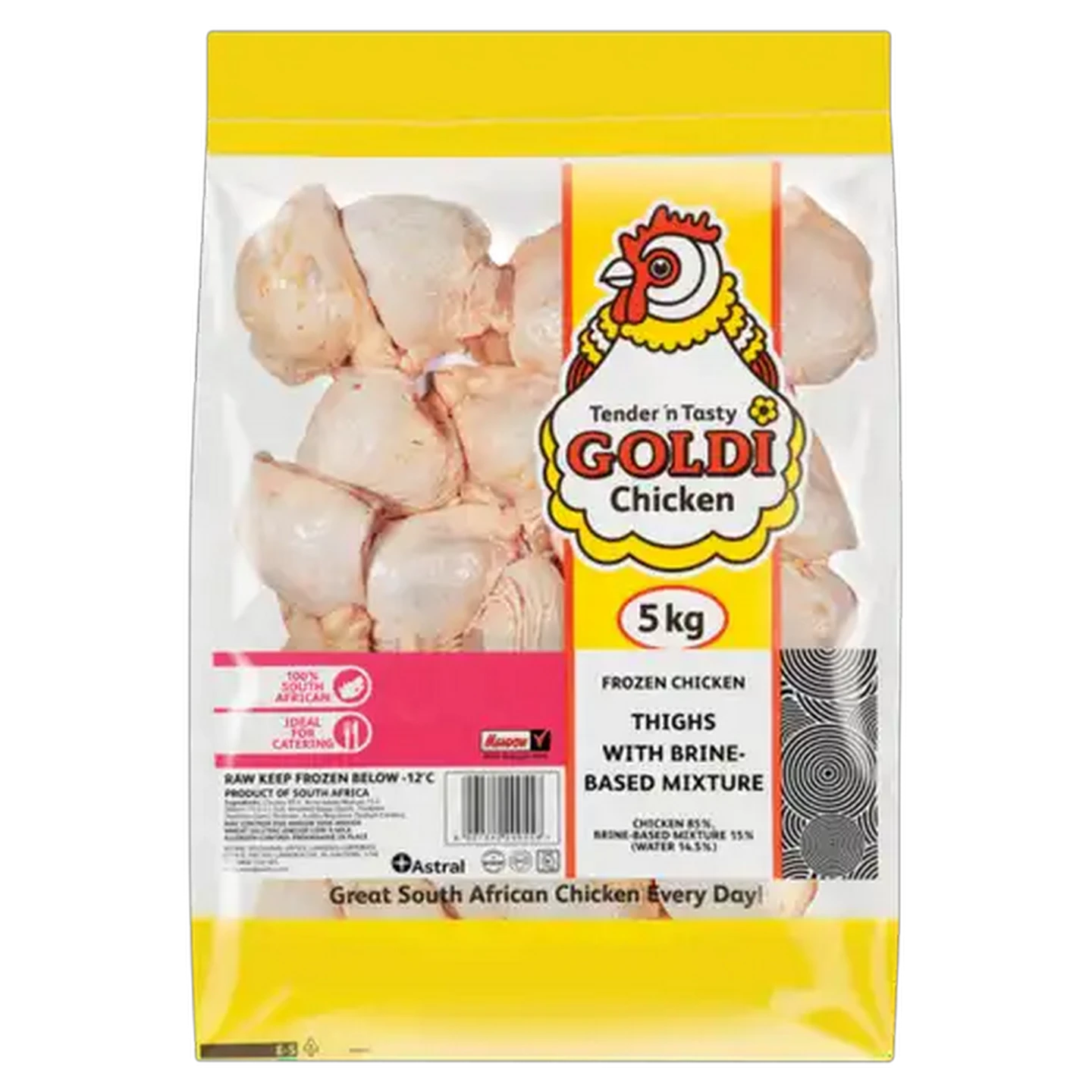 Image of Goldi Chicken Frozen With Brine Mixture Chicken Thighs 5kg