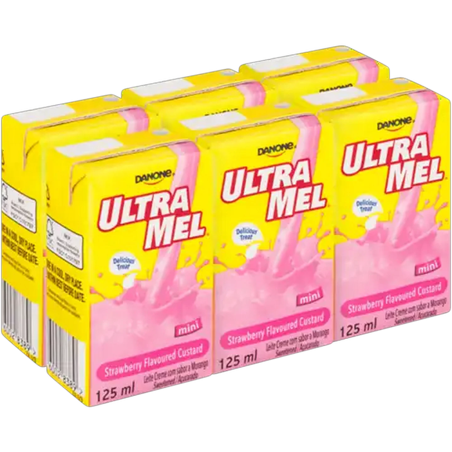 Image of Danone UltraMel Strawberry Flavoured Mini Custard 6 x 125ml