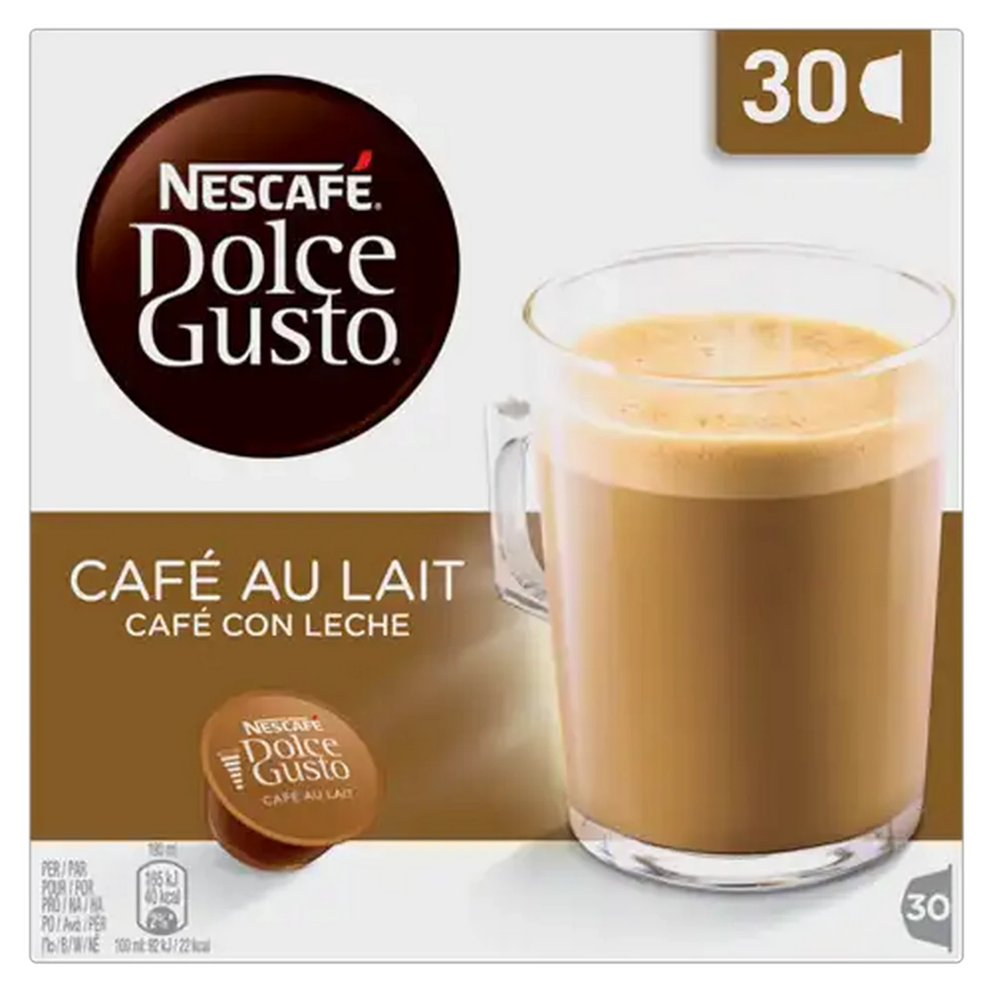 Image of NESCAFÉ Dolce Gusto Café Au Lait Coffee Capsules 30 Pack