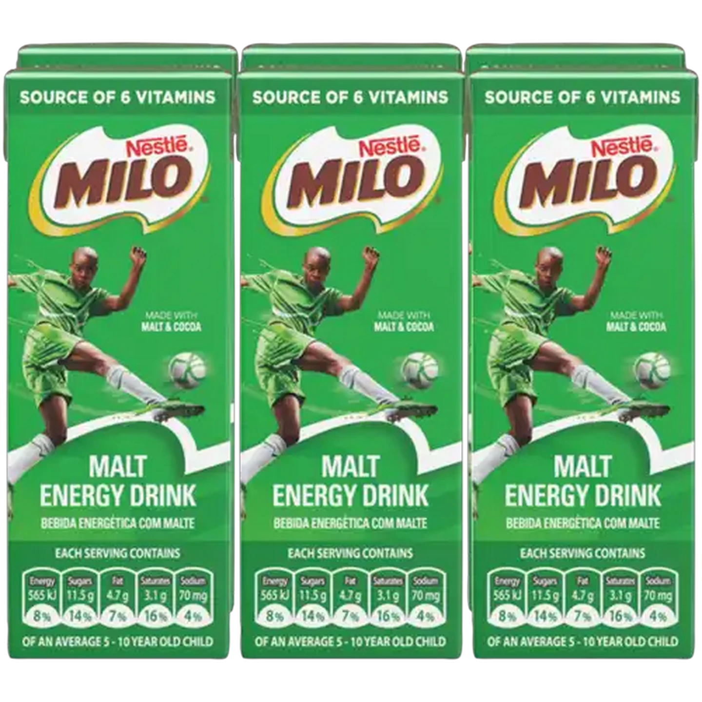 Image of Nestlé Milo Malt Energy Drink 6 x 200ml