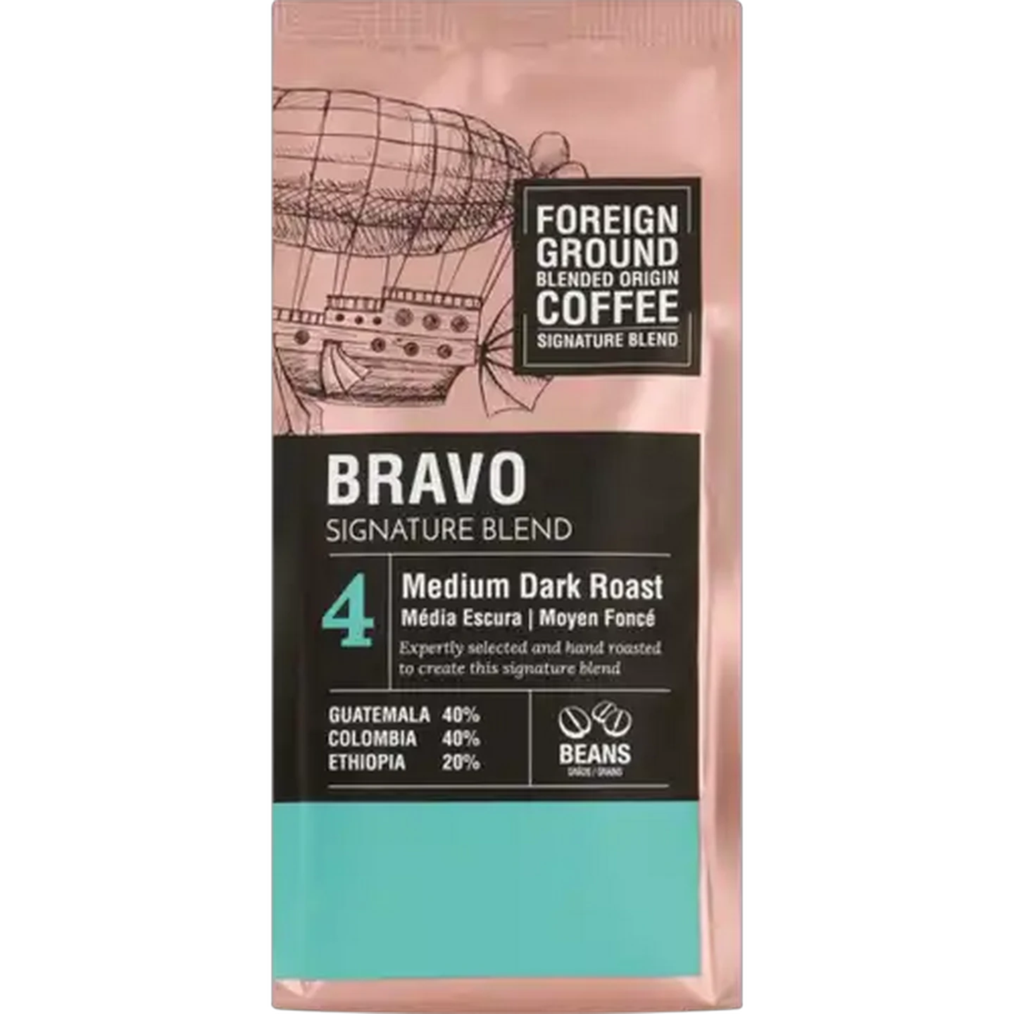 Image of Foreign Ground Bravo Signature Blend Medium Dark Roast Coffee Beans 250g