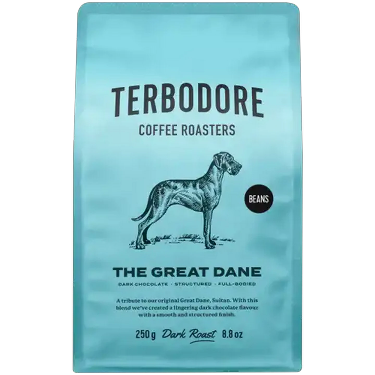 Image of Terbodore The Great Dane Dark Roast Coffee Beans 250g