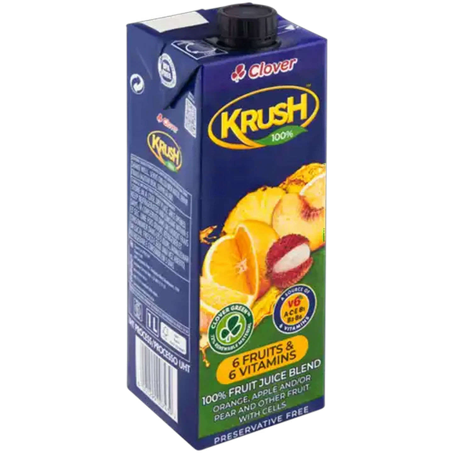 Image of Krush 100% 6 Fruits & 6 Vitamins Fruit Juice Blend With Cells 1L