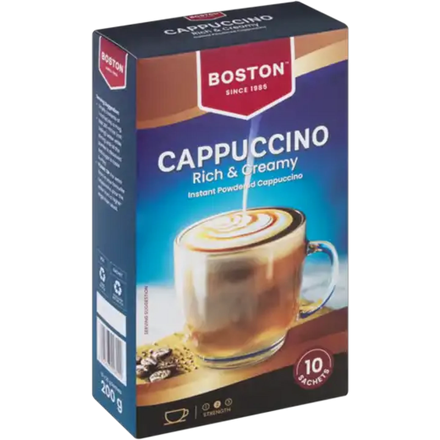 Image of Boston Rich & Creamy Instant Cappuccino 10 x 20g