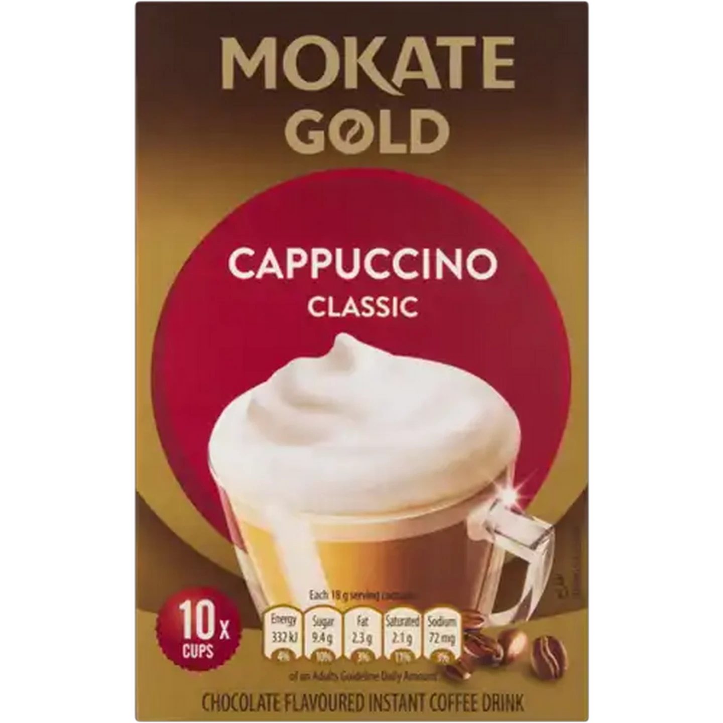 Image of Mokate Gold Classic Instant Cappuccino 10 Pack