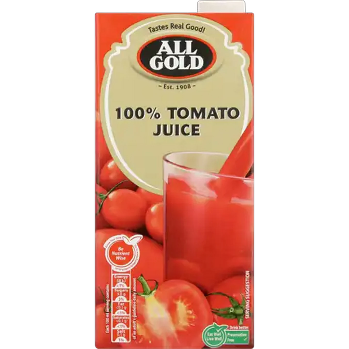 Image of ALL GOLD 100% Tomato Juice Box 1L