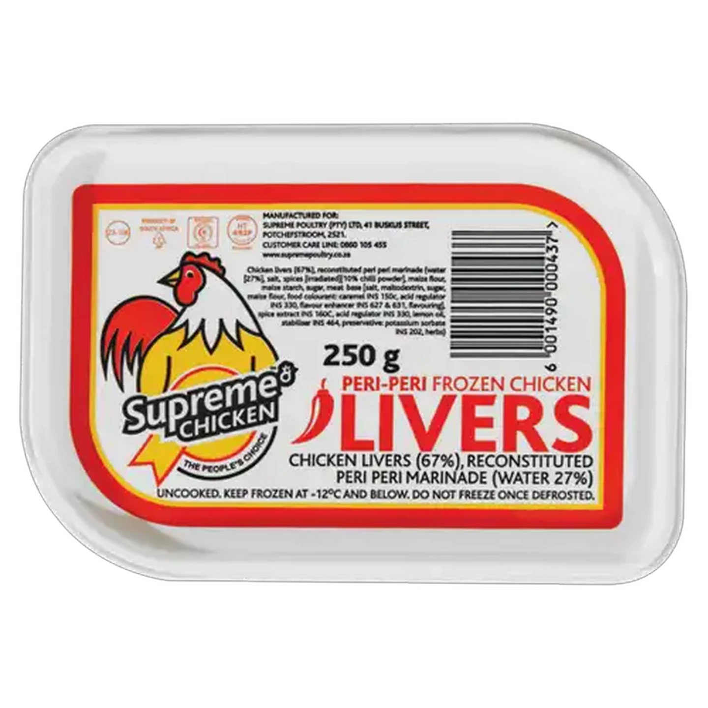 Image of Supreme Chicken Frozen Peri-Peri Flavoured Chicken Livers 250g