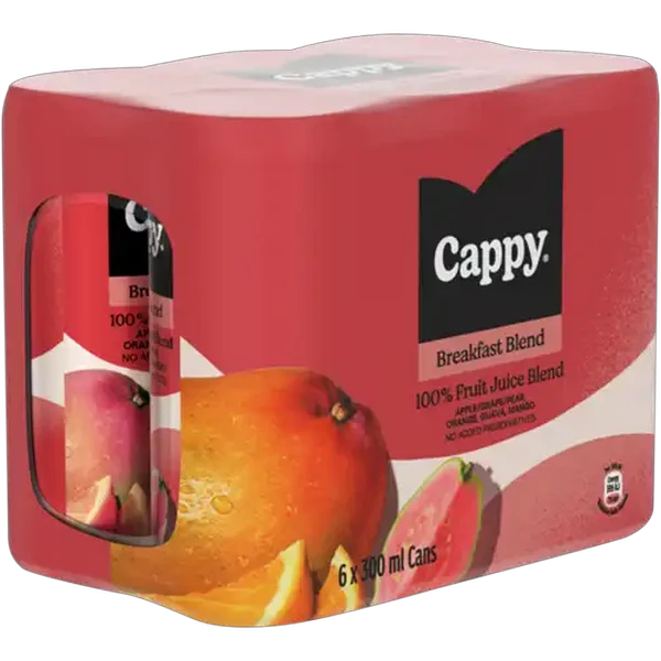 Cappy Breakfast Blend 100% Fruit Juice Blend 6 x 300ml