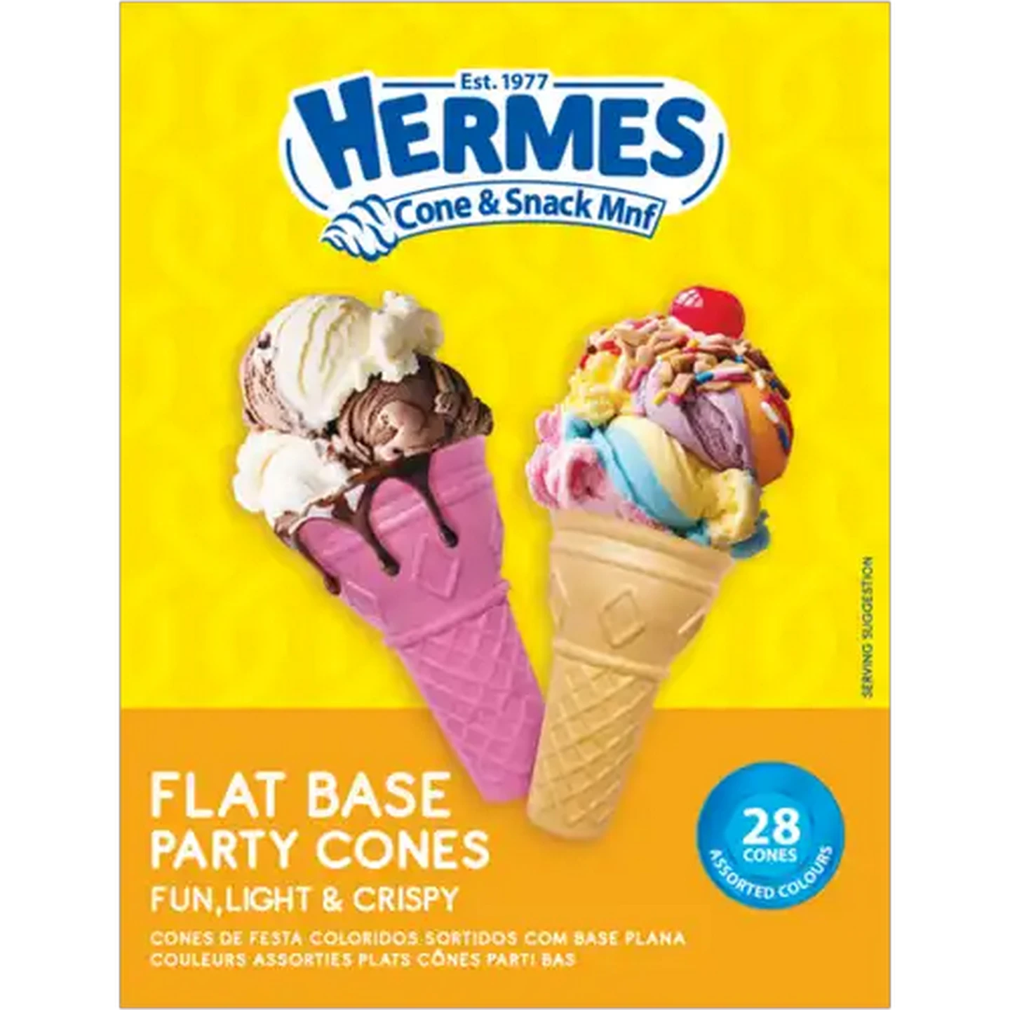 Image of Hermes Flat Bottom Party Cones 28 Pack