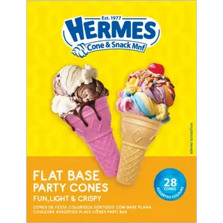 Hermes Flat Bottom Party Cones 28 Pack
