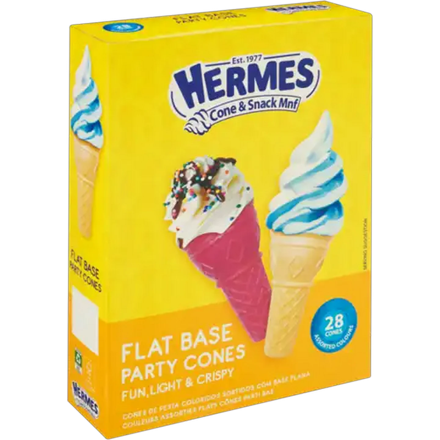 Image of Hermes Flat Bottom Party Cones 28 Pack