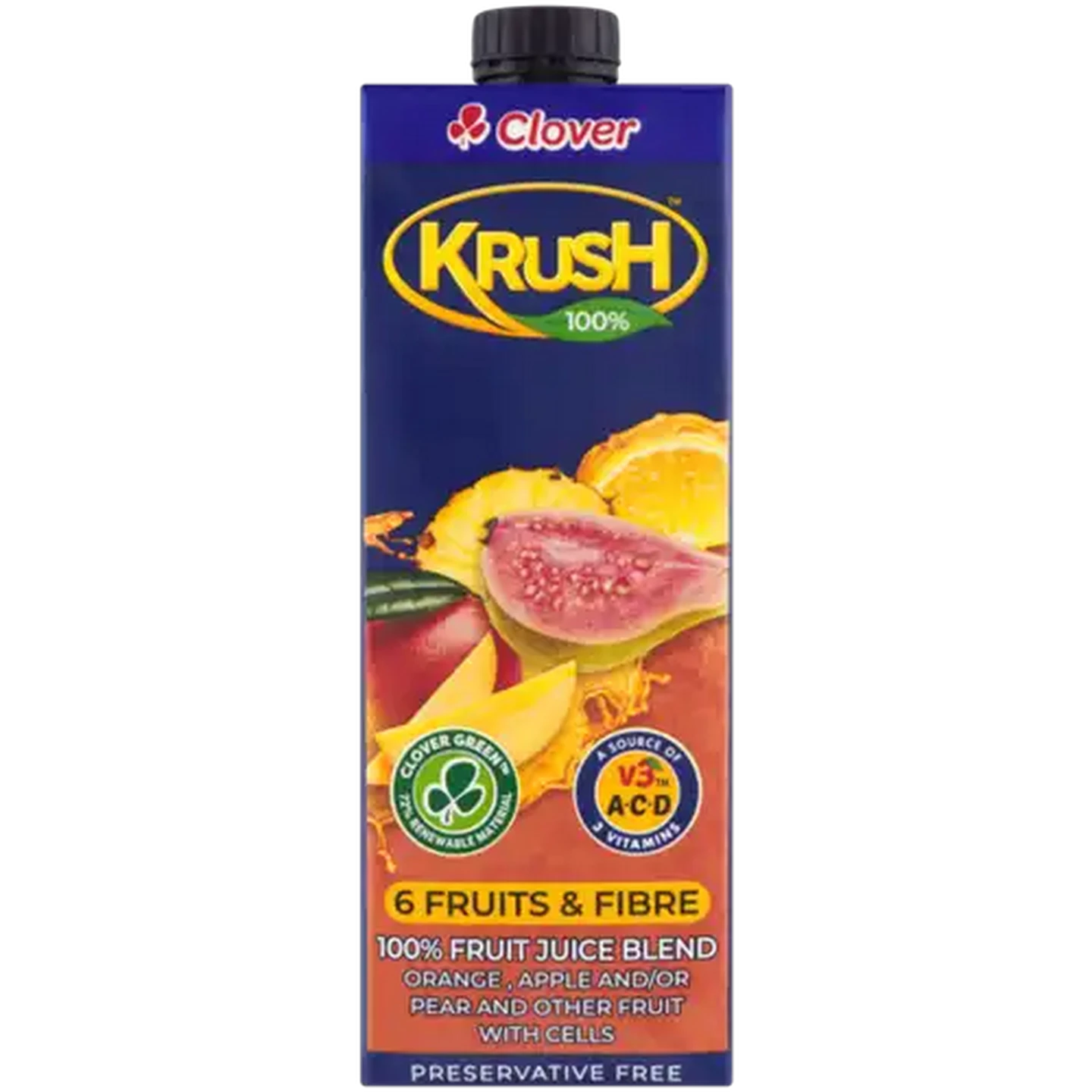 Image of Krush 100% 6 Fruits & Fibre Fruit Juice Blend With Cells 1L