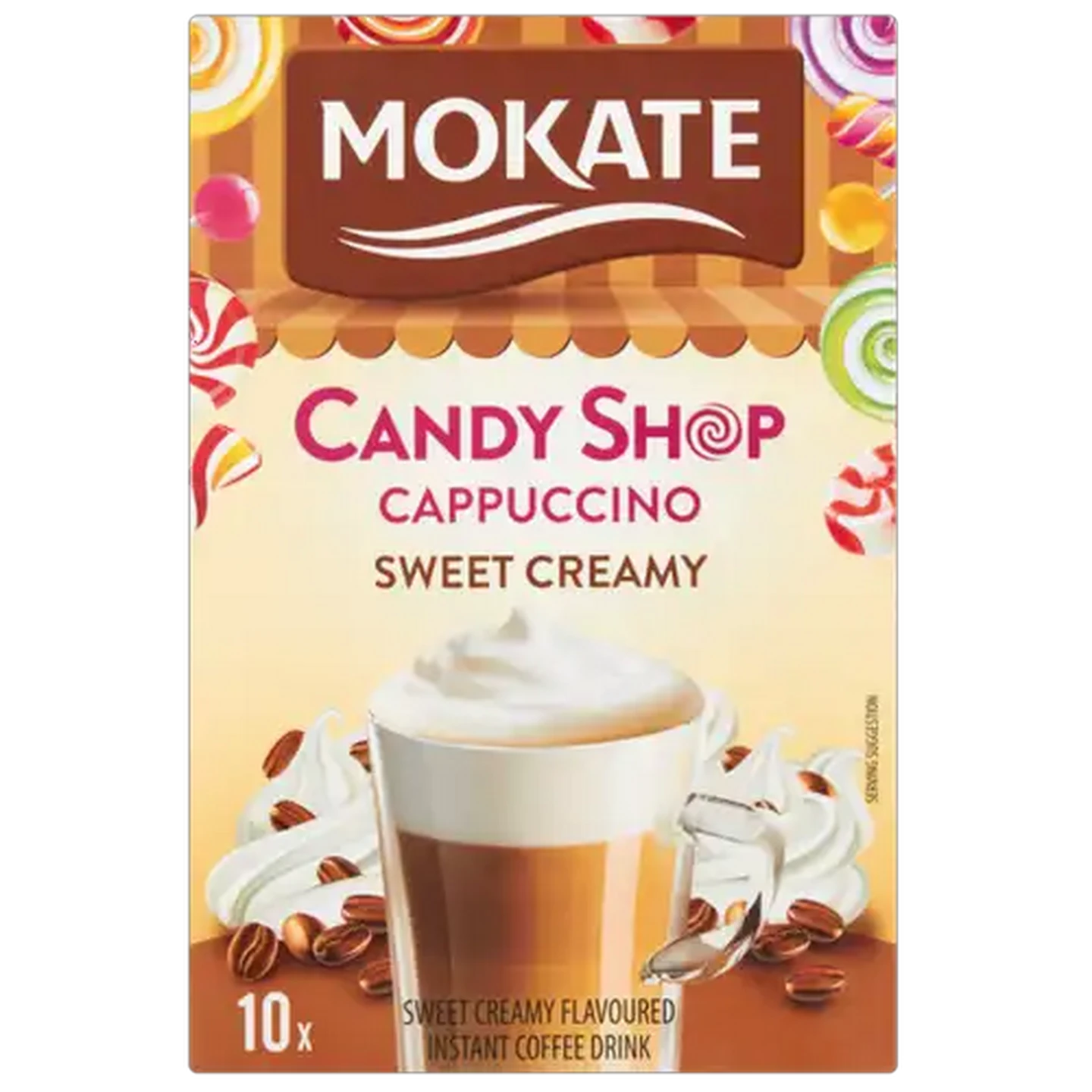 Image of Mokate Candy Shop Sweet Creamy Cappuccino Sticks 10 Pack