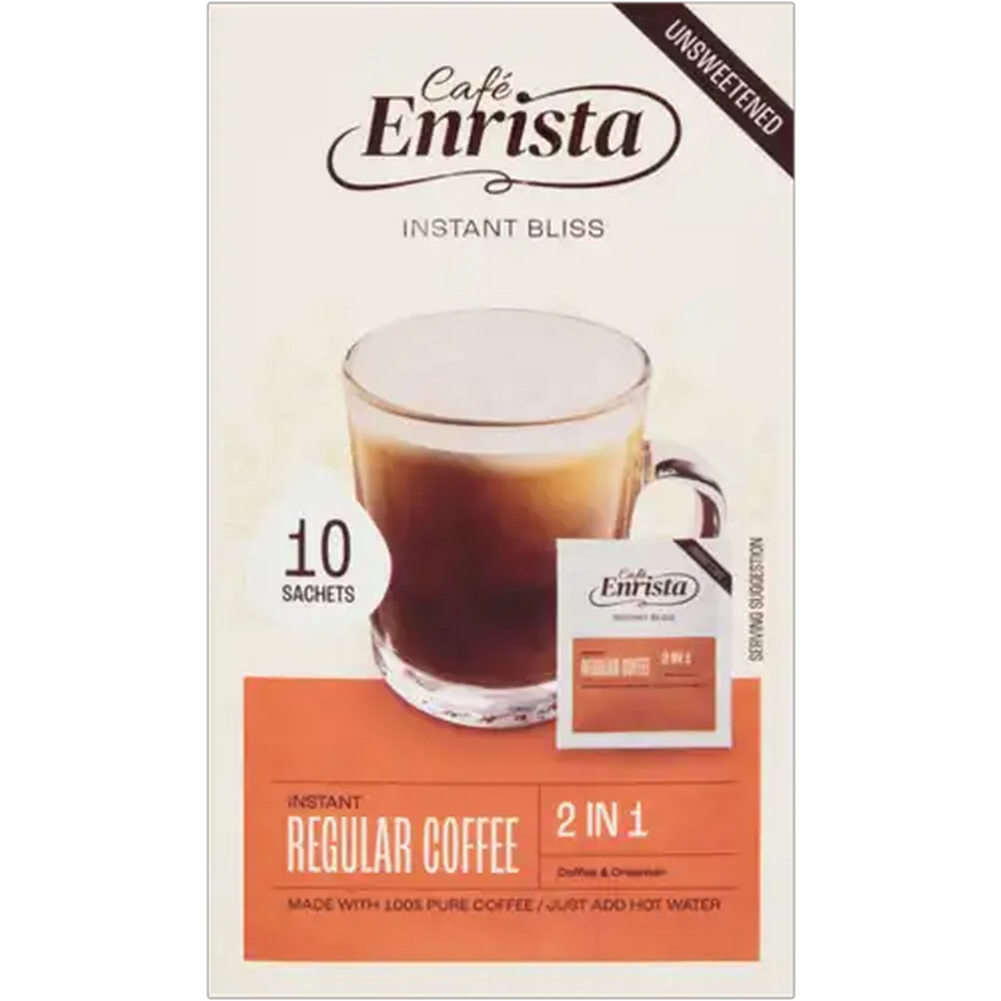 Image of Café Enrista 2-in-1 Unsweetened Instant Regular Coffee 10 x 12g