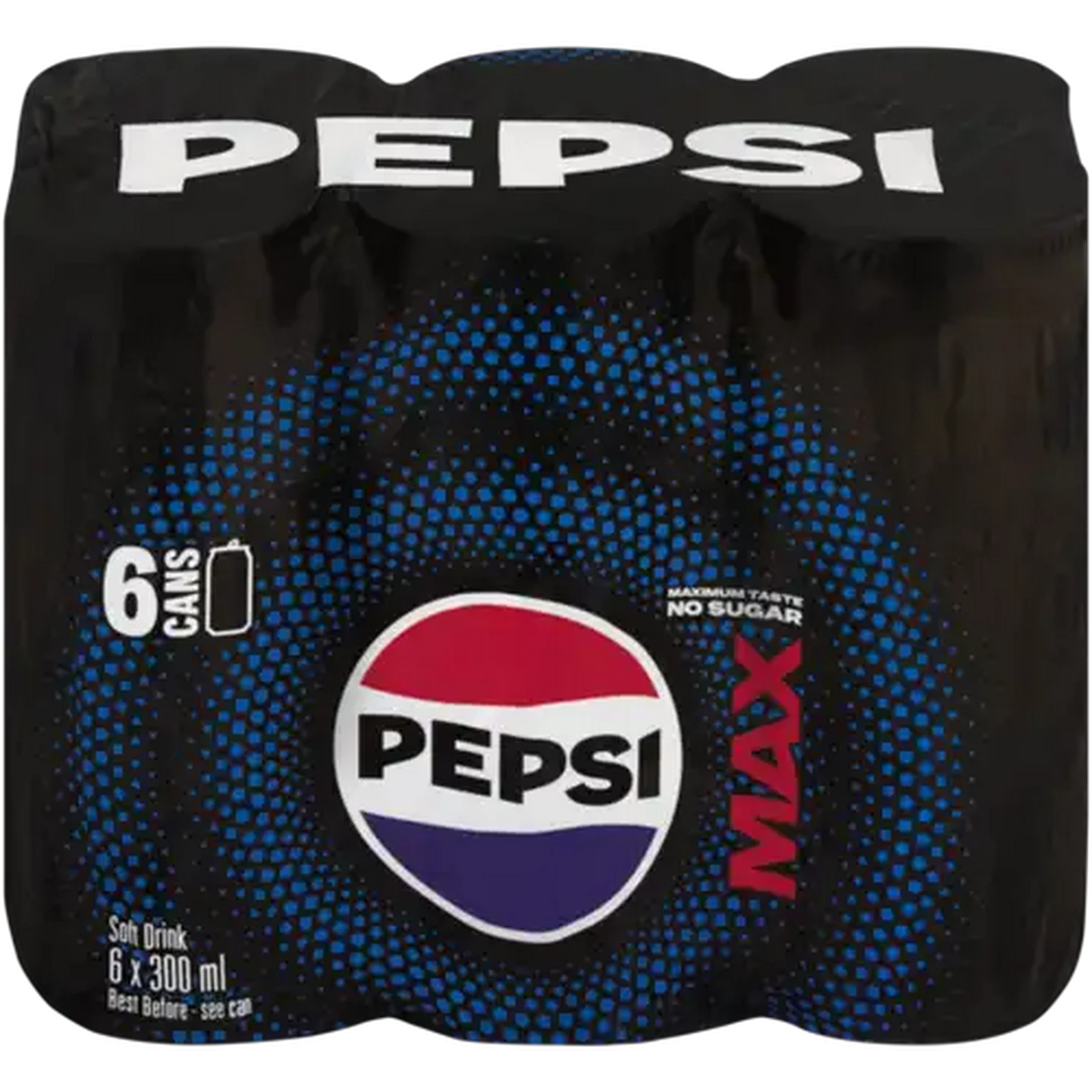 Image of Pepsi Zero Sugar Soft Drink 6 x 300ml