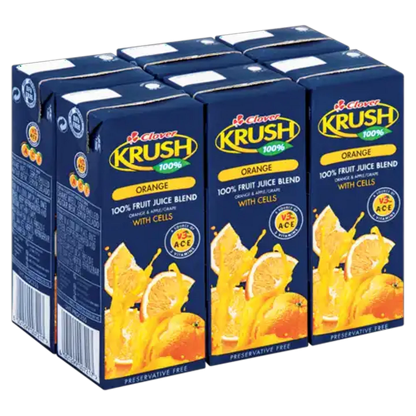 Image of Krush 100% Orange Juice Blend Boxes 6 x 200ml