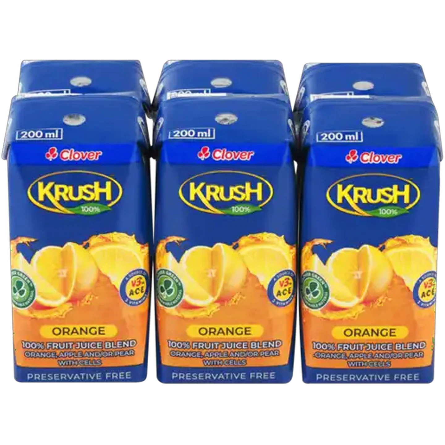 Image of Krush 100% Orange Juice Blend Boxes 6 x 200ml