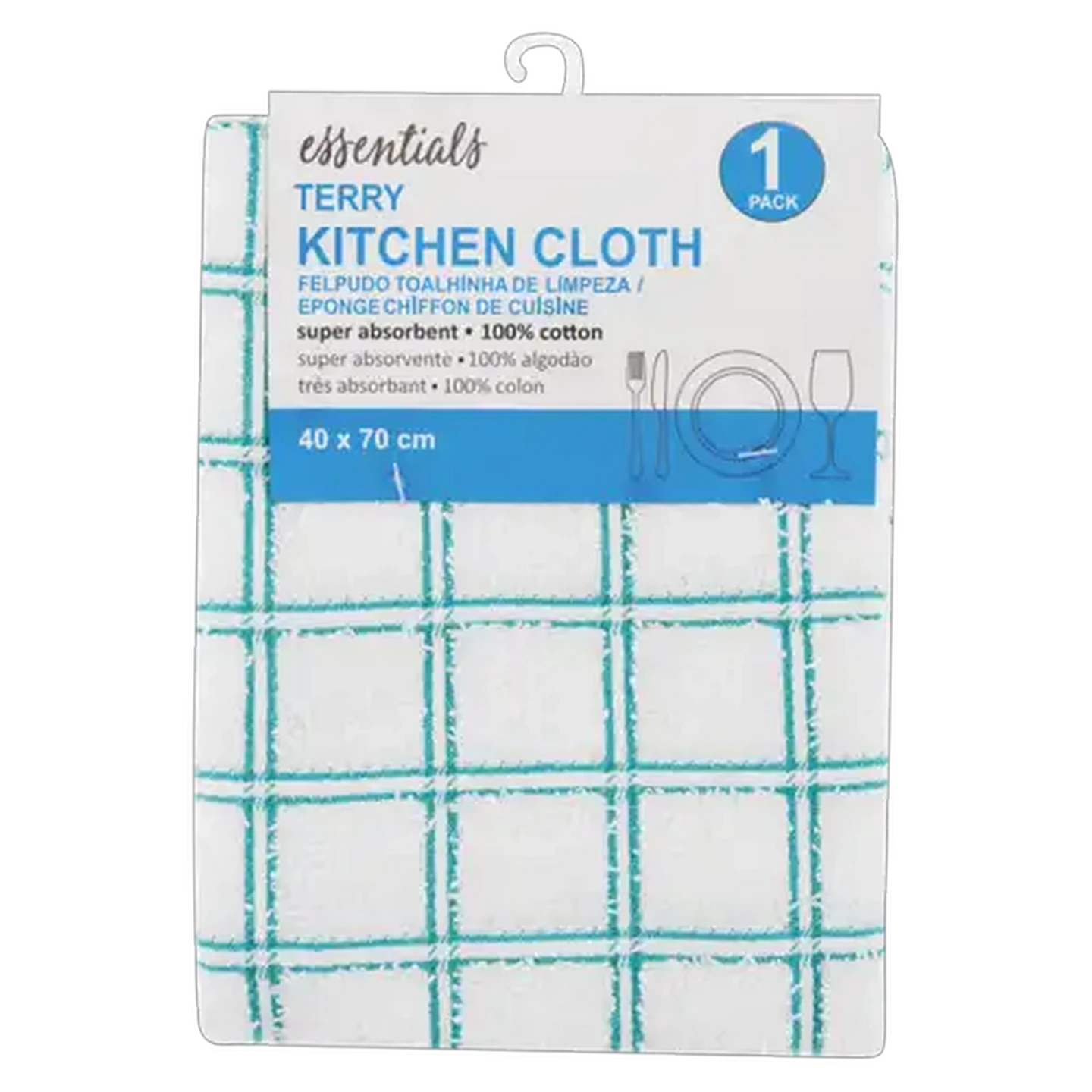 Image of Essentials Terry Zorra Kitchen Cloth 40 x 70cm (Colour May Vary)