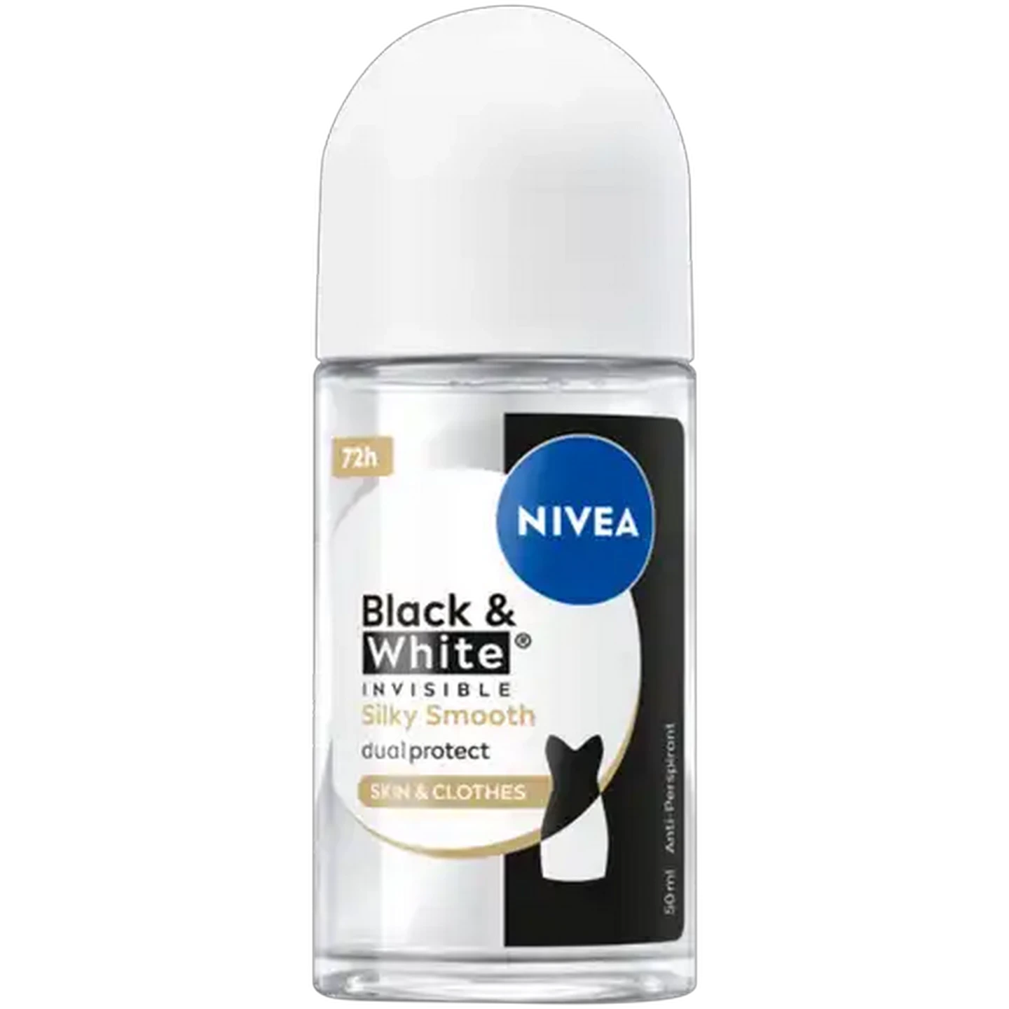 Image of NIVEA Black & White Invisible Silky Smooth Anti-Perspirant Roll-On 50ml