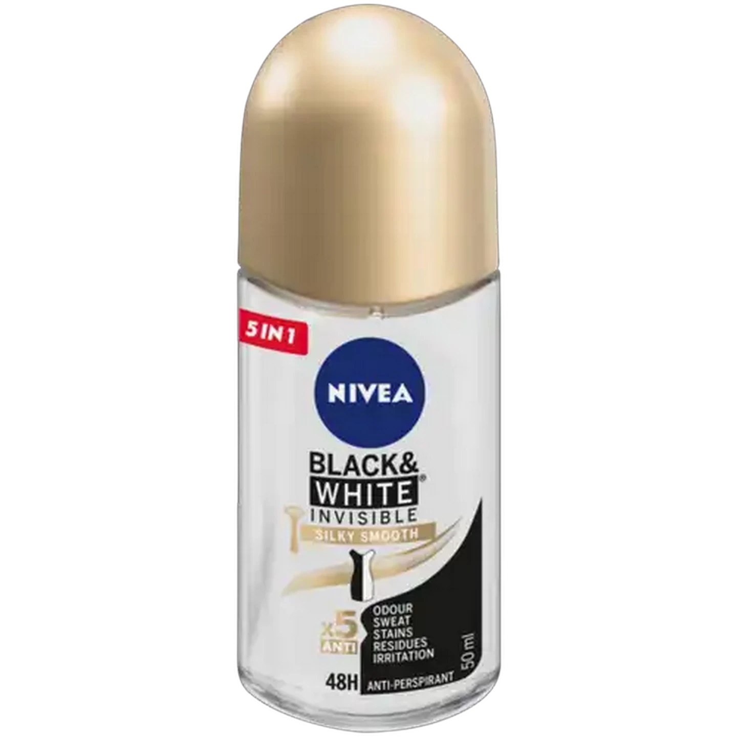 Image of NIVEA Black & White Invisible Silky Smooth Anti-Perspirant Roll-On 50ml