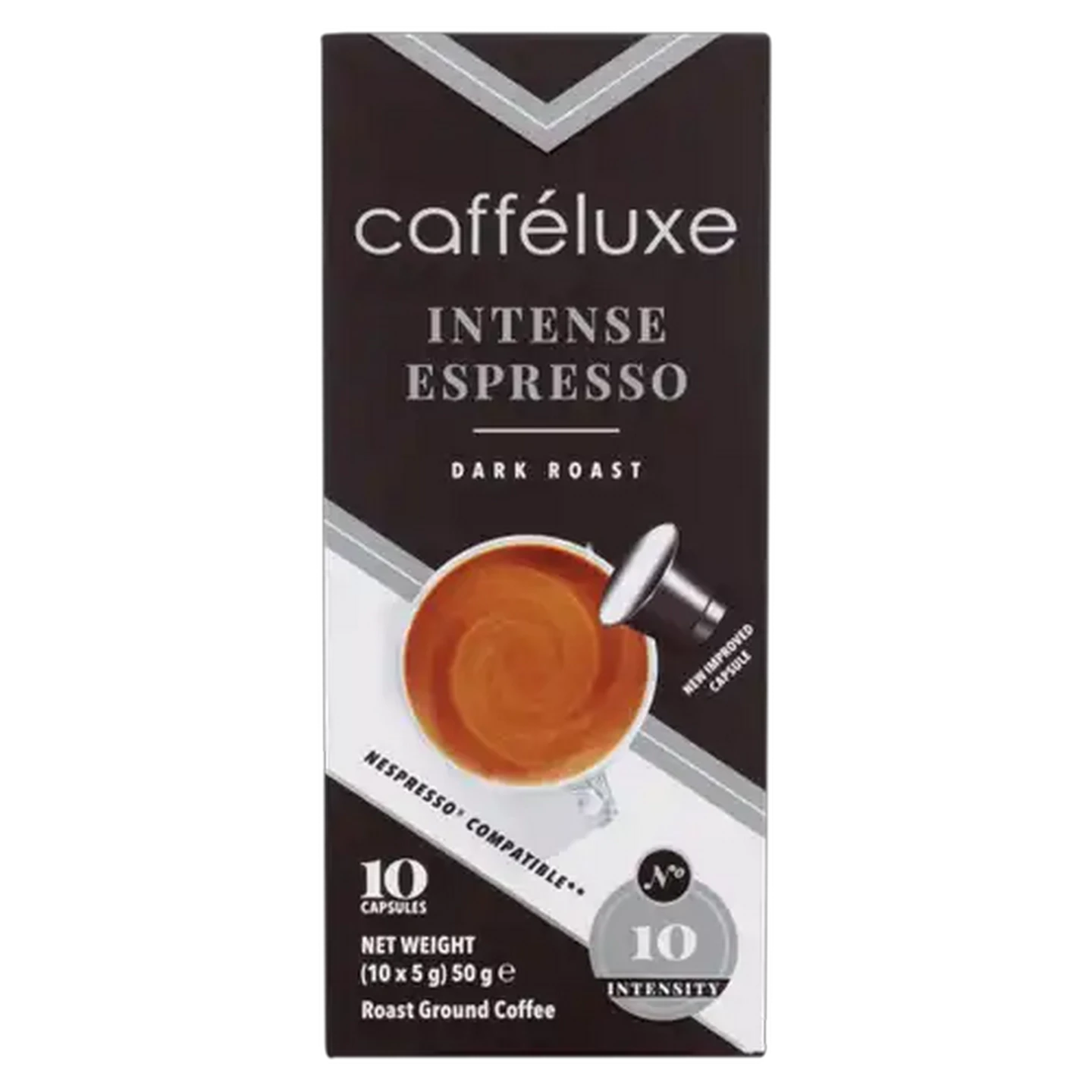 Image of Cafféluxe Dark Roast Intense Espresso Capsules 10 x 5g
