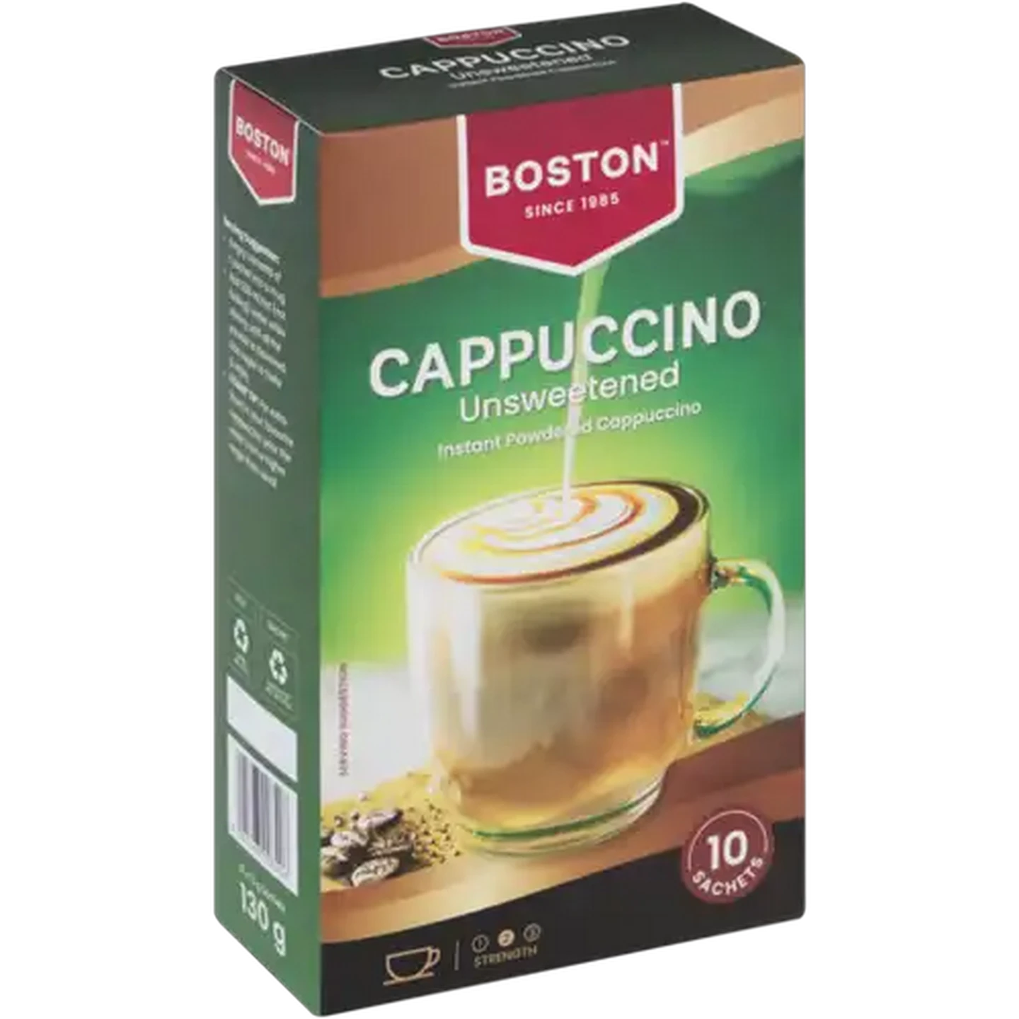 Image of Boston Unsweetened Instant Cappuccino 10 x 13g