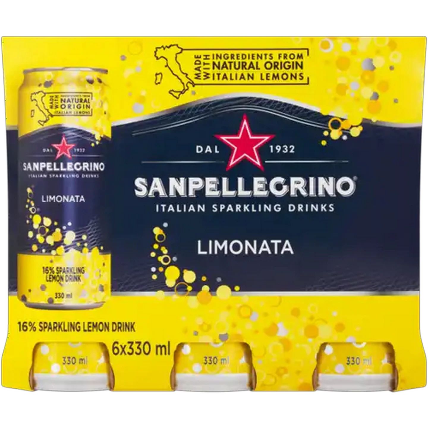 Image of Sanpellegrino Limonata Italian Sparkling Drink 6 x 330ml