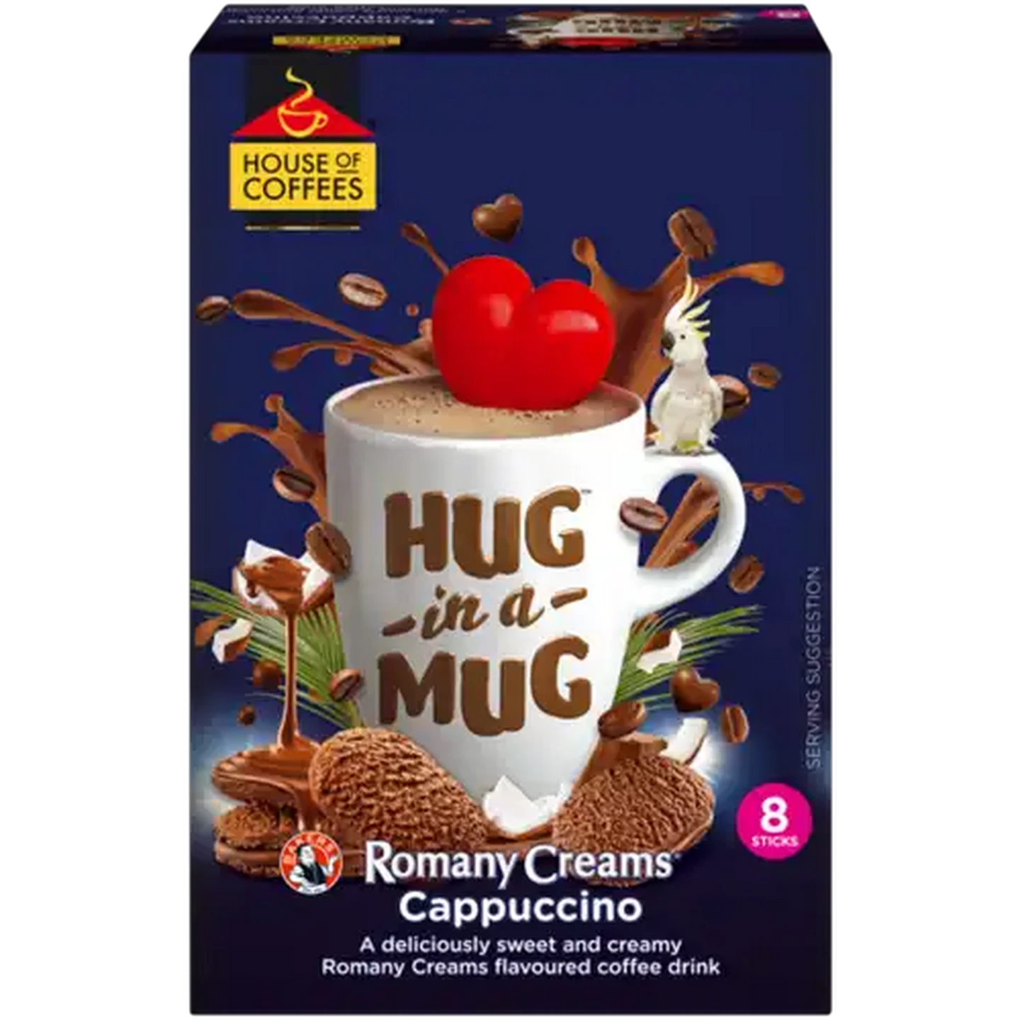 Image of House of Coffees HUG in a MUG Romany Creams Cappuccino 24g