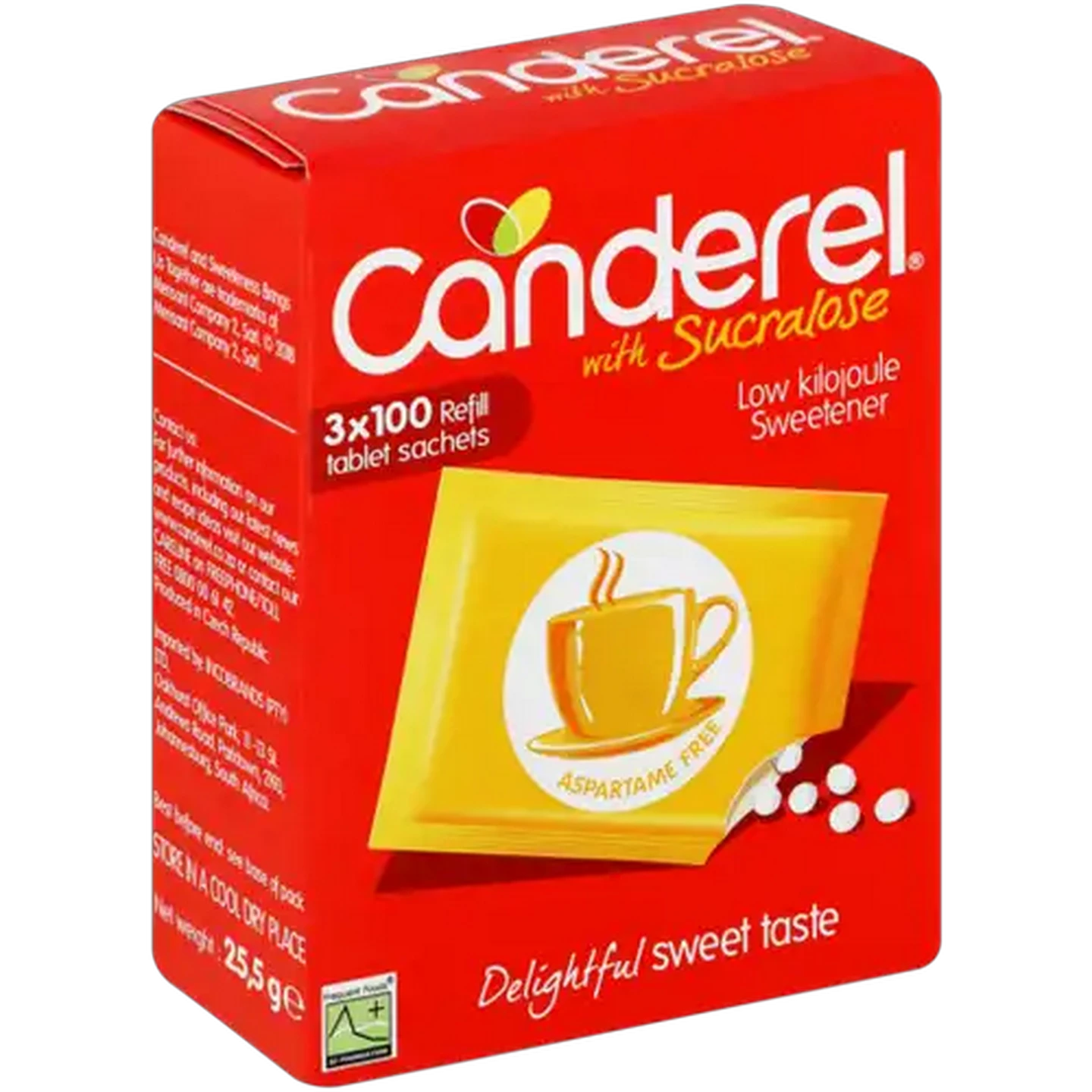 Image of Canderel Sucralose Low Kilojoule Sweetener Refill Tablet Sachets 3 x 100 Pack