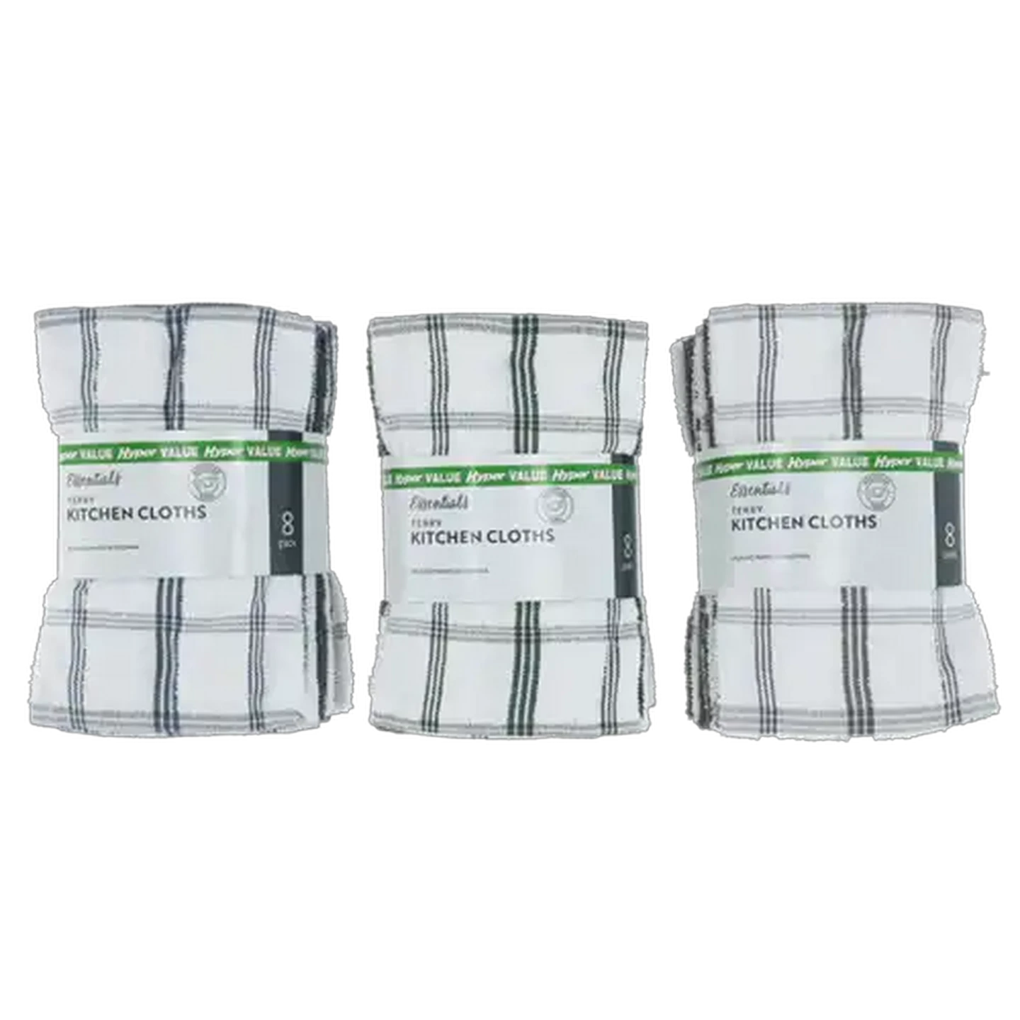Image of Essentials Victor Terry Kitchen Cloths 38cm x 58cm 8-Pack (Colour May Vary)