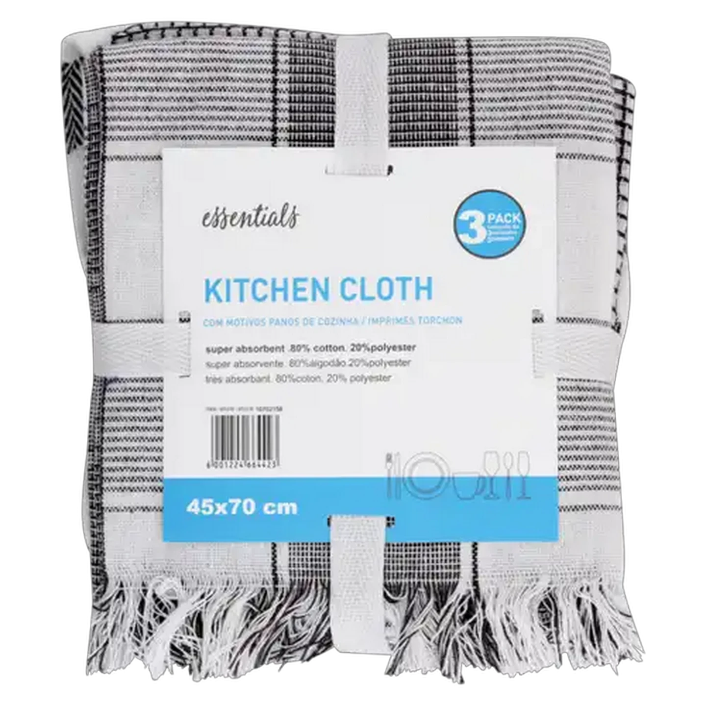 Image of Essentials Vivara Kitchen Cloth 3-Pack (Colour May Vary)