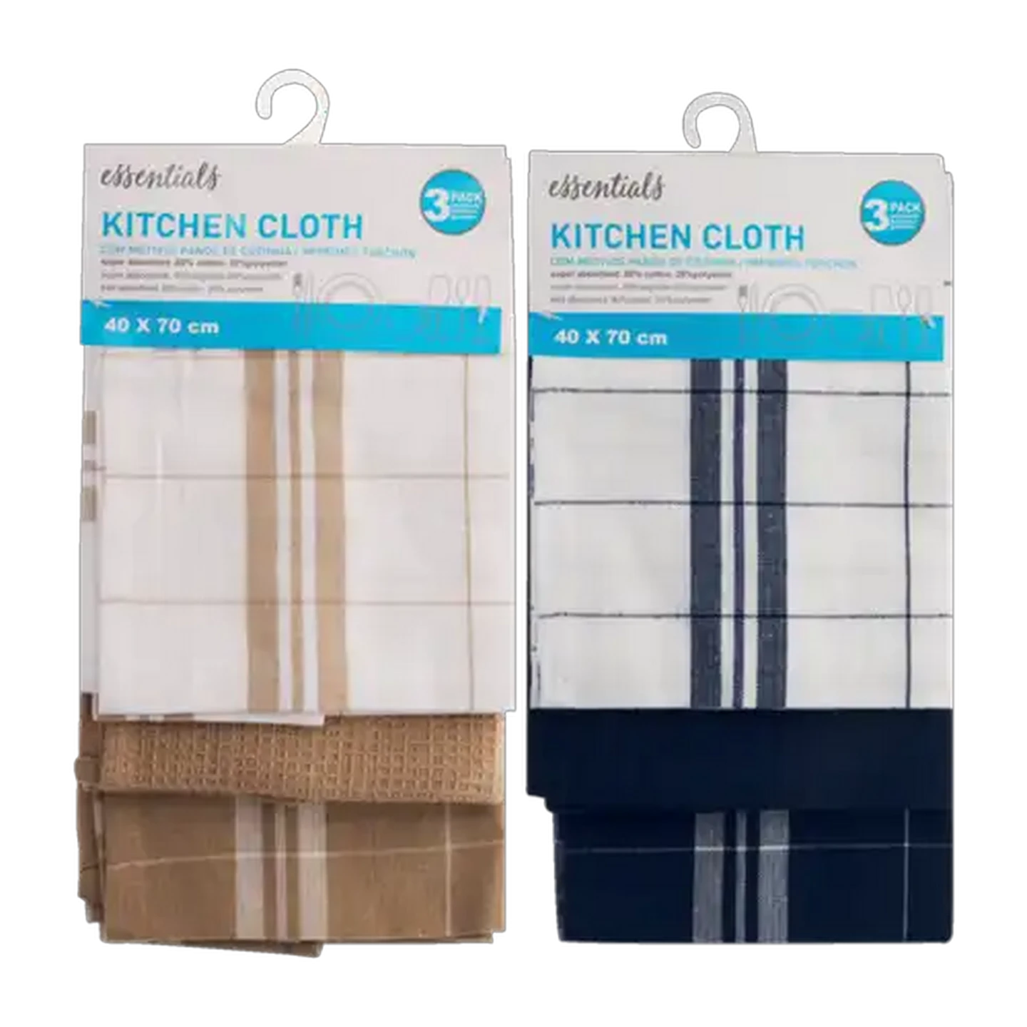 Image of Essentials Kitchen Cloths 3-Pack (Colour May Vary)