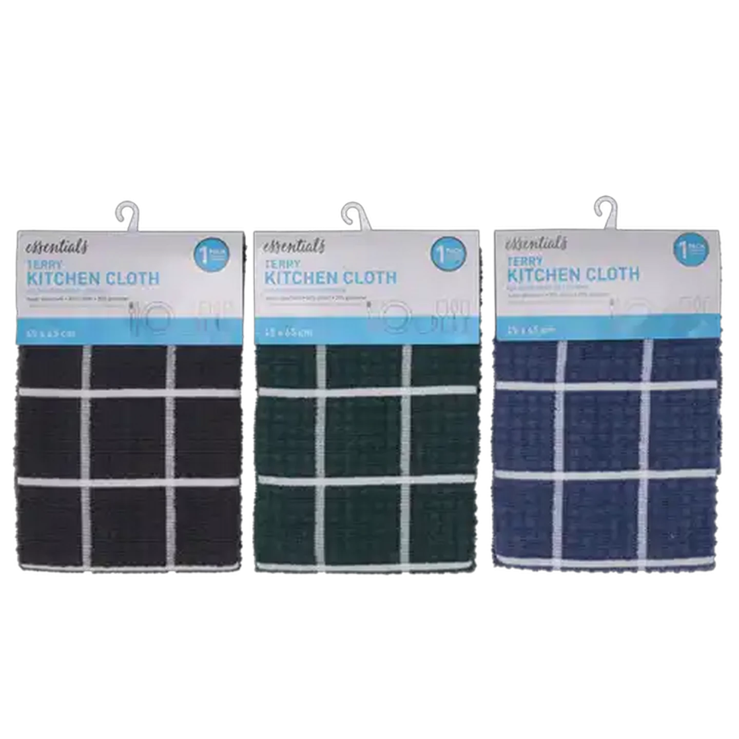 Image of Essentials Terry Premium Check Kitchen Towel (Colour May Vary)