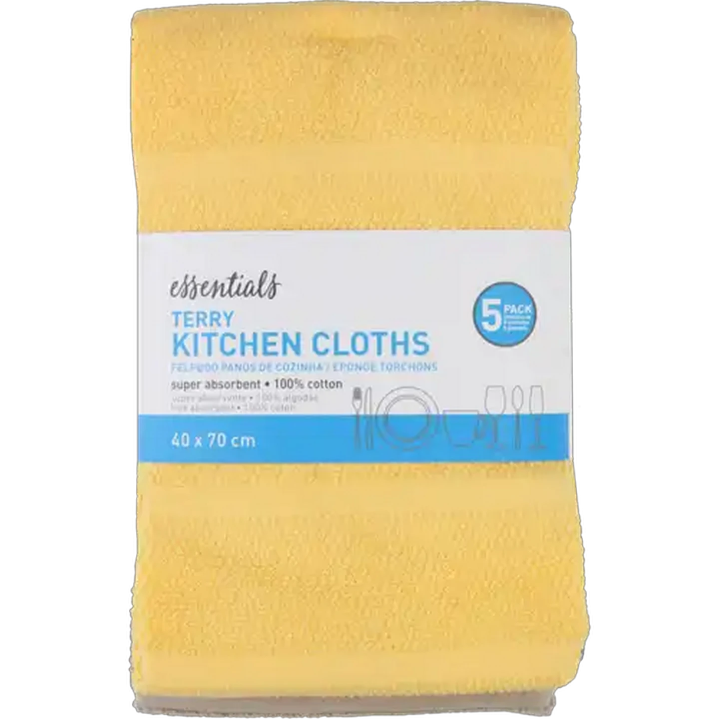 Image of Essentials Premium Terry Kitchen Cloth 5-Pack
