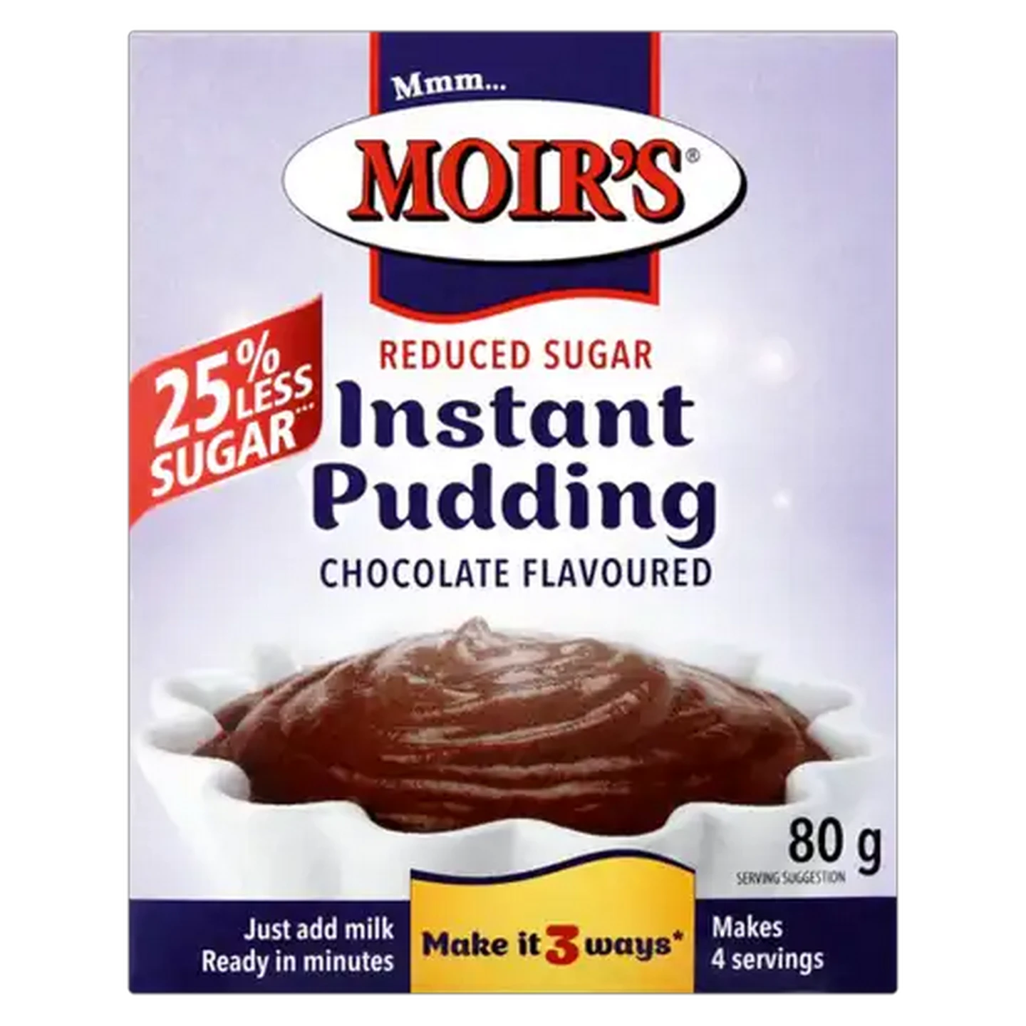 Image of Moir's Reduced Sugar Chocolate Flavoured Instant Pudding 80g