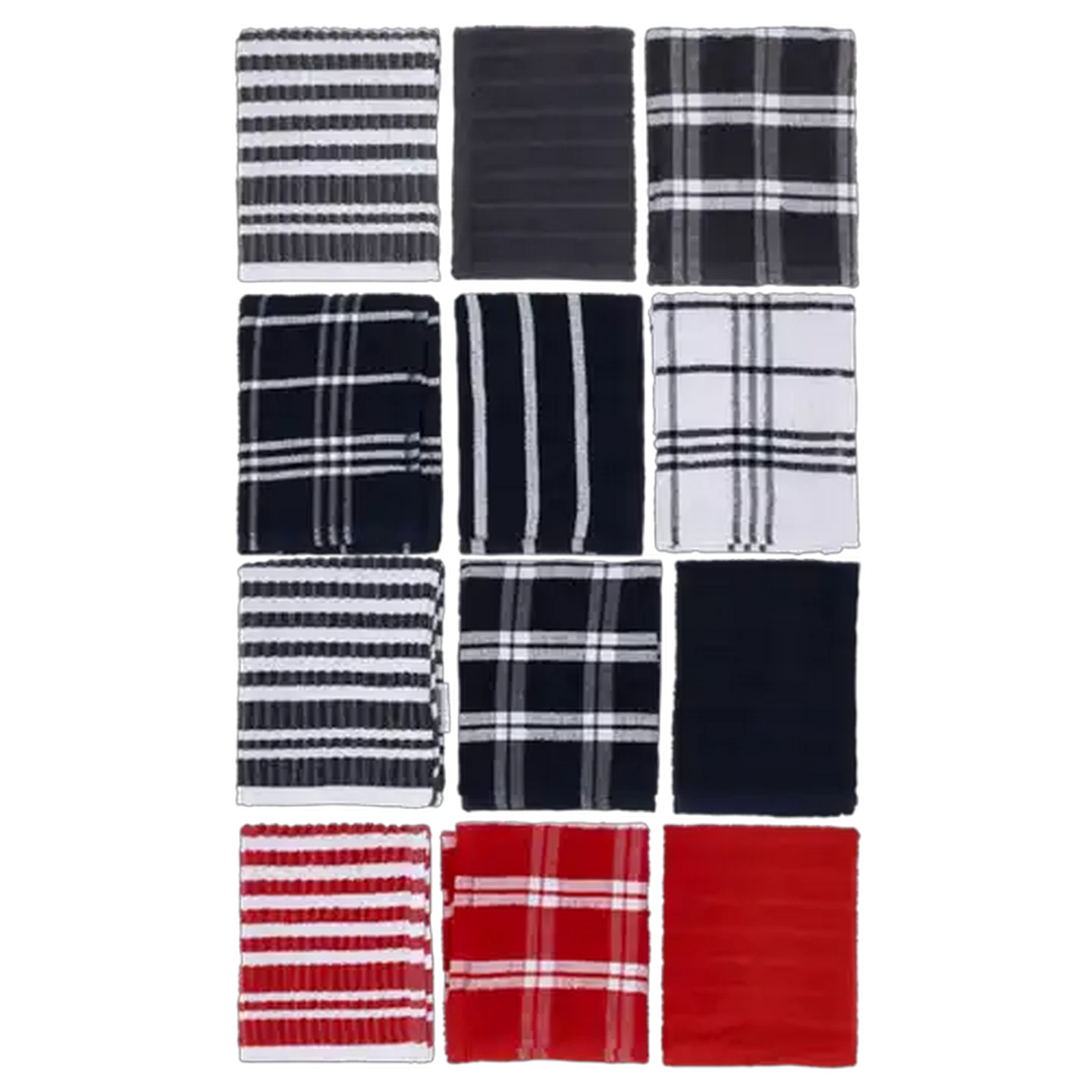 Image of Essentials Terry Pose Kitchen Towels 3-Pack (Colour May Vary)
