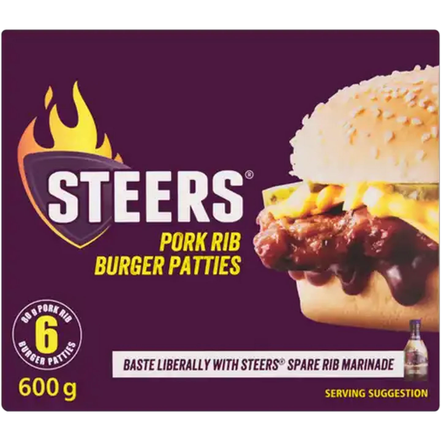 Image of Steers Frozen Pork Rib Burger Patties 600g
