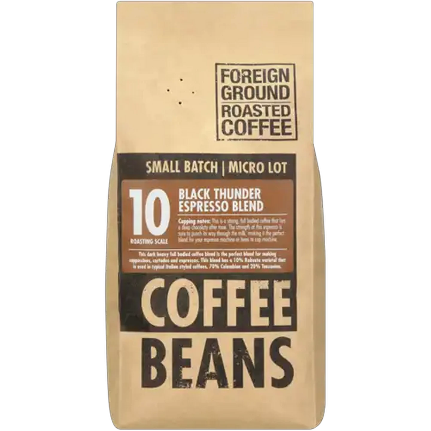 Image of Foreign Ground Black Thunder Espresso Blend Roasted Coffee Beans 500g
