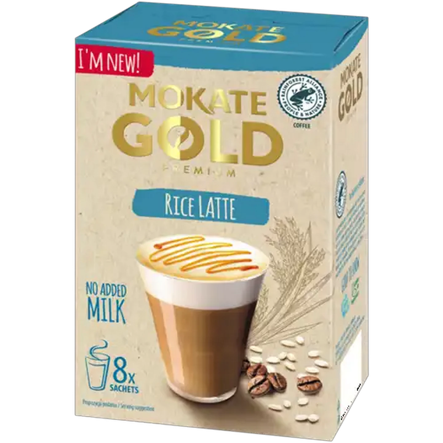 Image of Mokate Gold Premium Rice Milk Latte Sachets 8 Pack