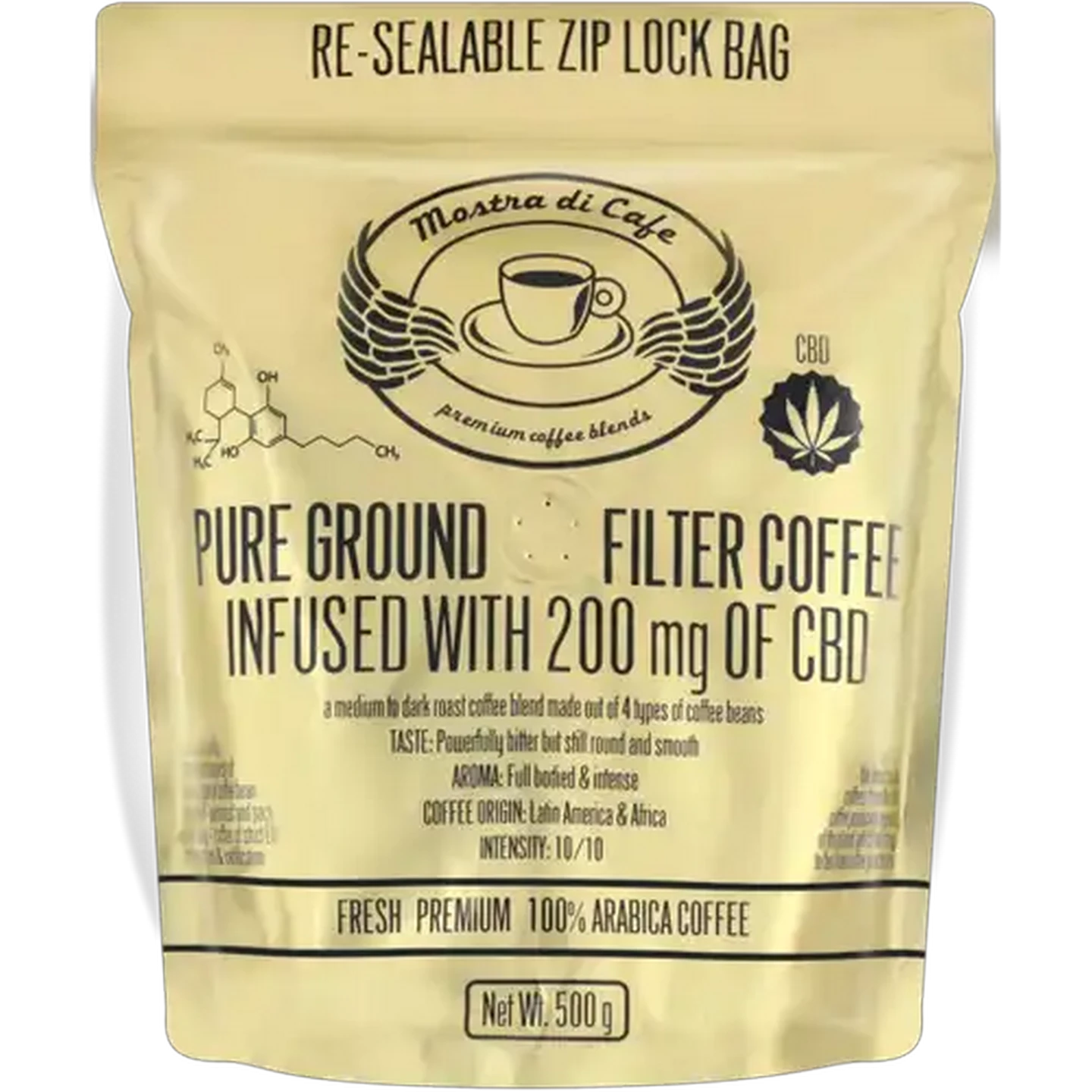 Image of Mostra di Cafe Pure Ground Filter Coffee Infused With CBD 500g
