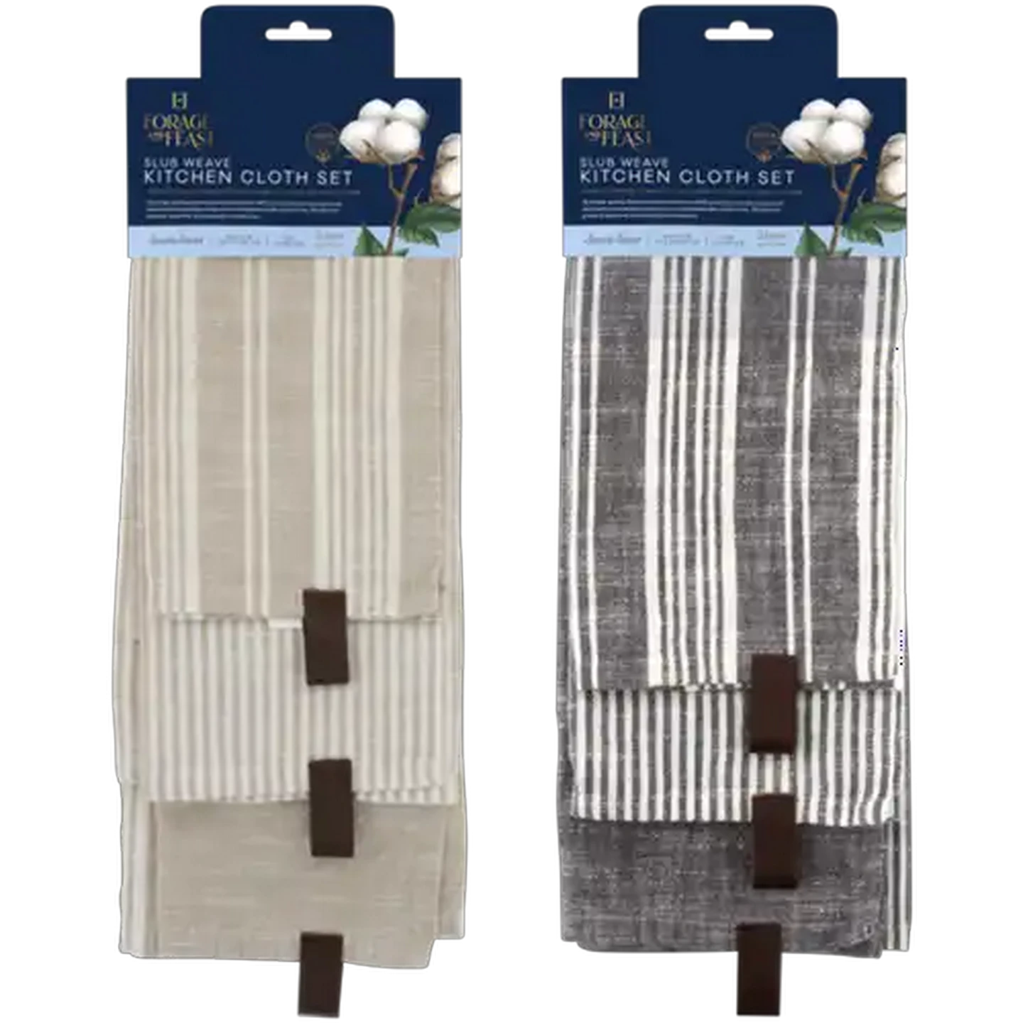 Image of Forage And Feast Slub Weave Kitchen Cloth Set 45 x 70cm 3-Pack (Colour May Vary)