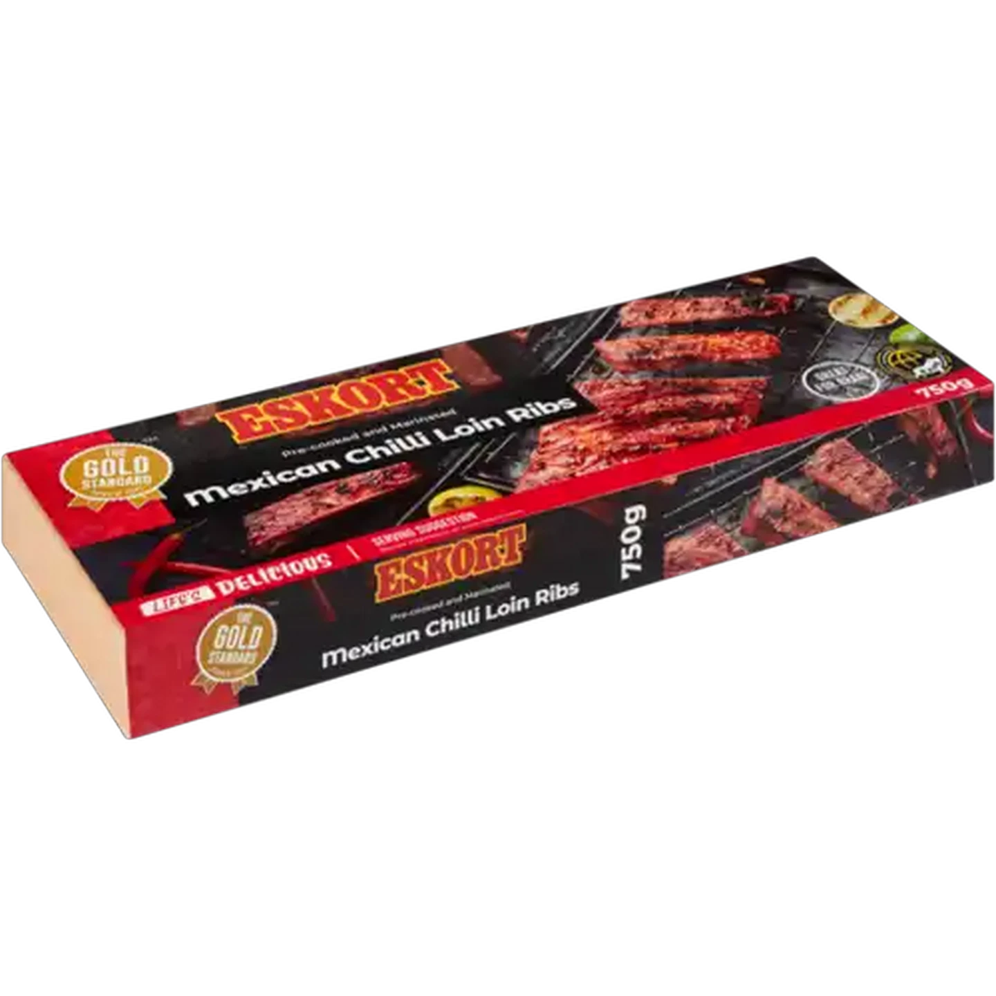 Image of Eskort Frozen Pre-Cooked & Marinated Mexican Chilli Loin Ribs 750g