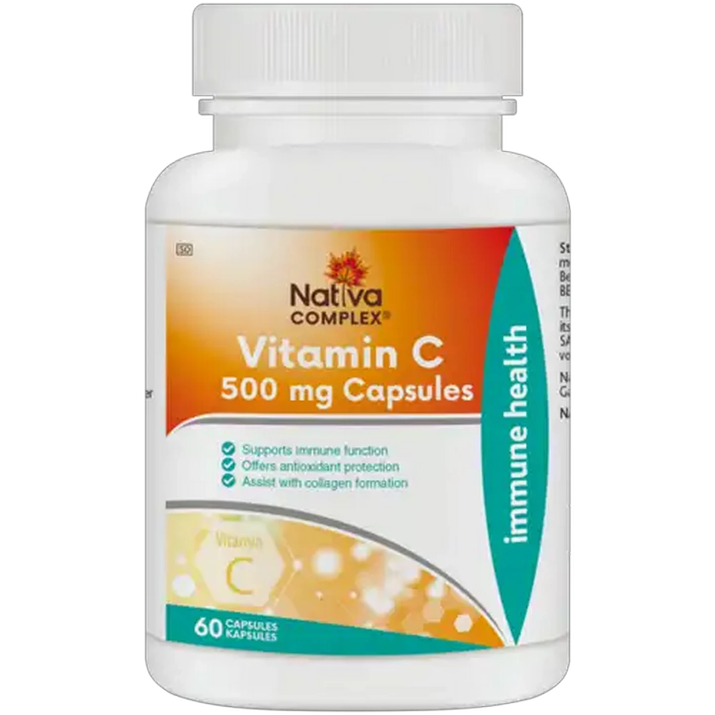 Image of Nativa Complex 500mg Vitamin C Capsules 60 Pack