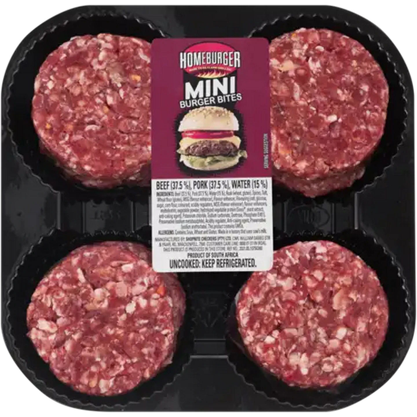 Image of Homeburger Mini Burger Bites Per KG (8 Mini Patties)