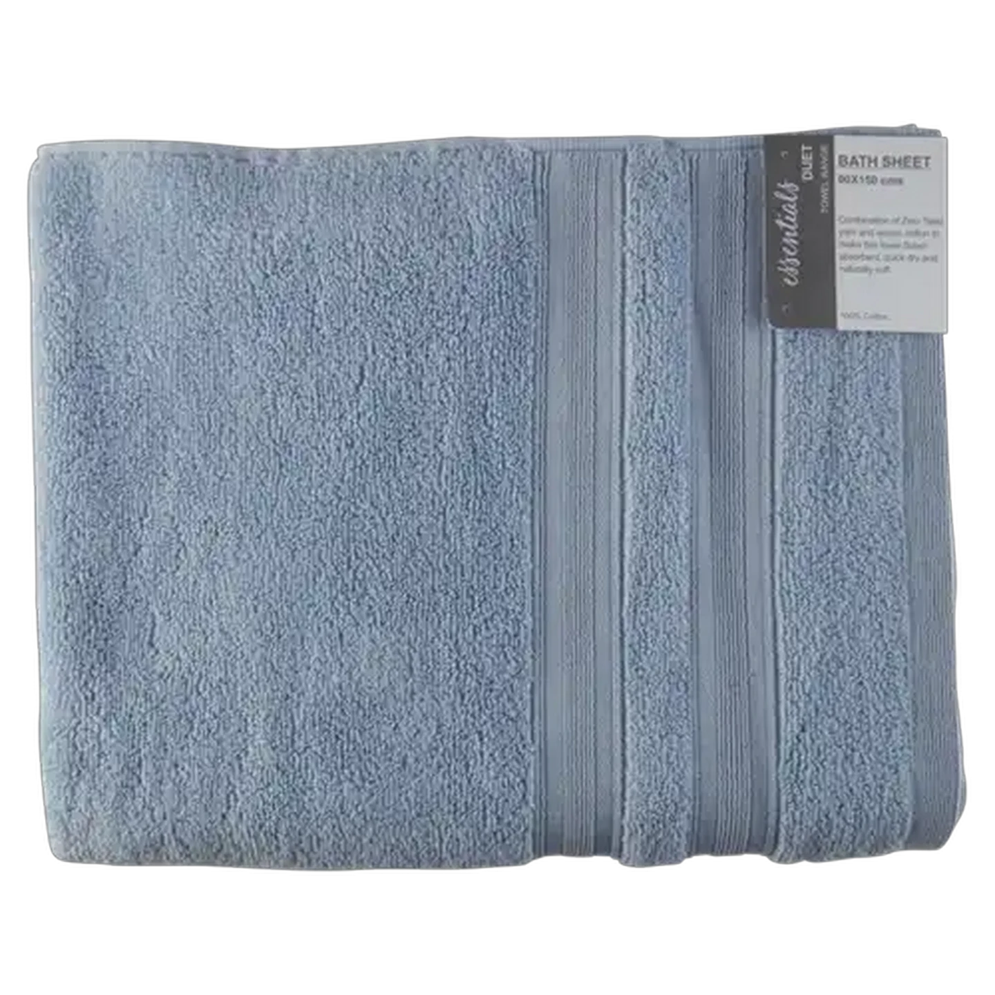 Image of Essentials Duet Dusty Blue Bath Sheet 90 x 150cm