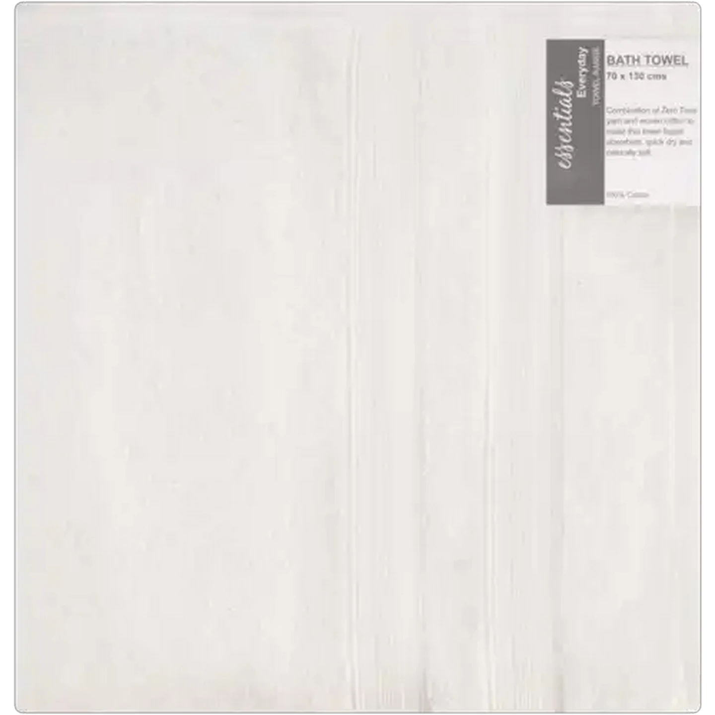 Image of Essentials Everyday White Bath Towel 70 x 130cm